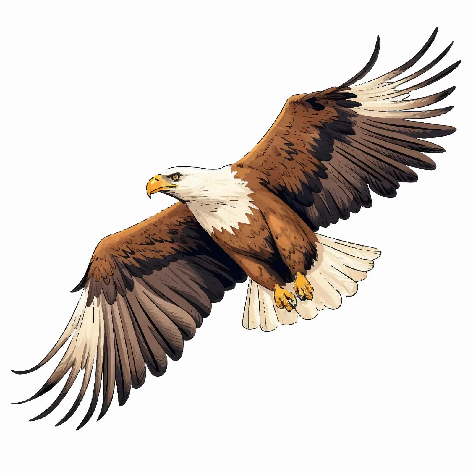 Top View Eagle Vector Illustration on White — free download from Dotvec