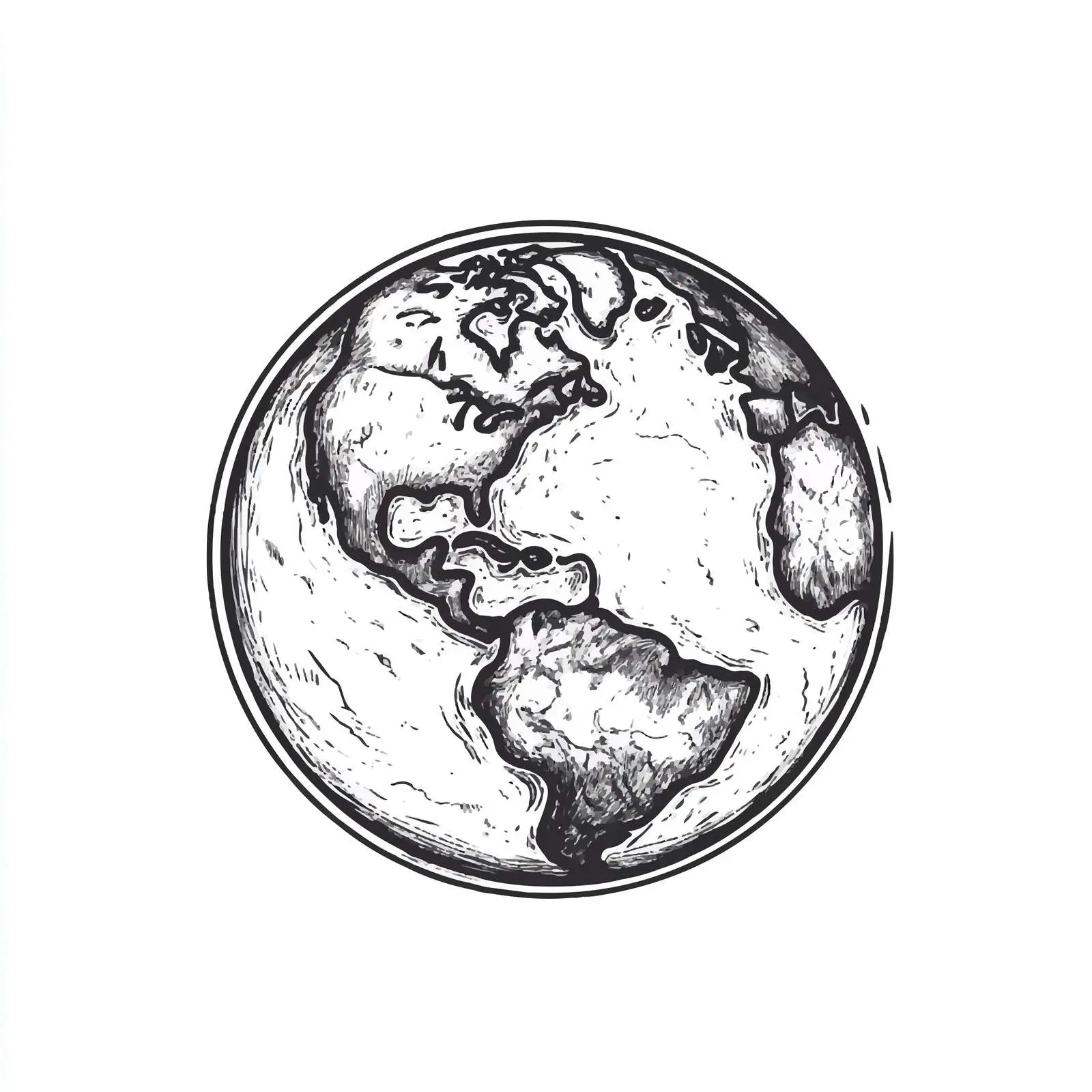 Black and White Earth Illustration — free download from Dotvec