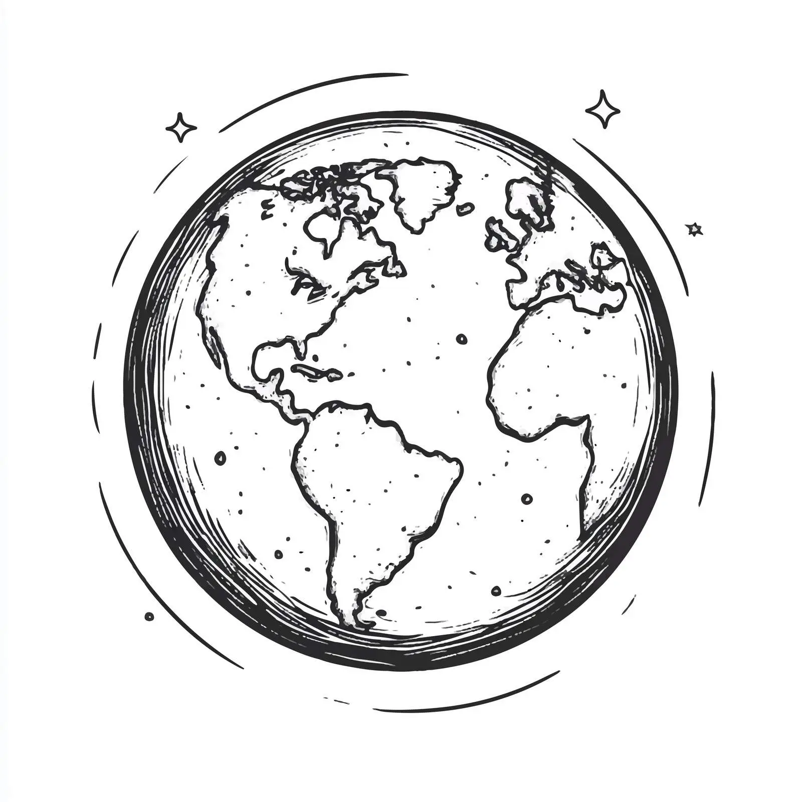 Black and White Earth Illustration — free download from Dotvec