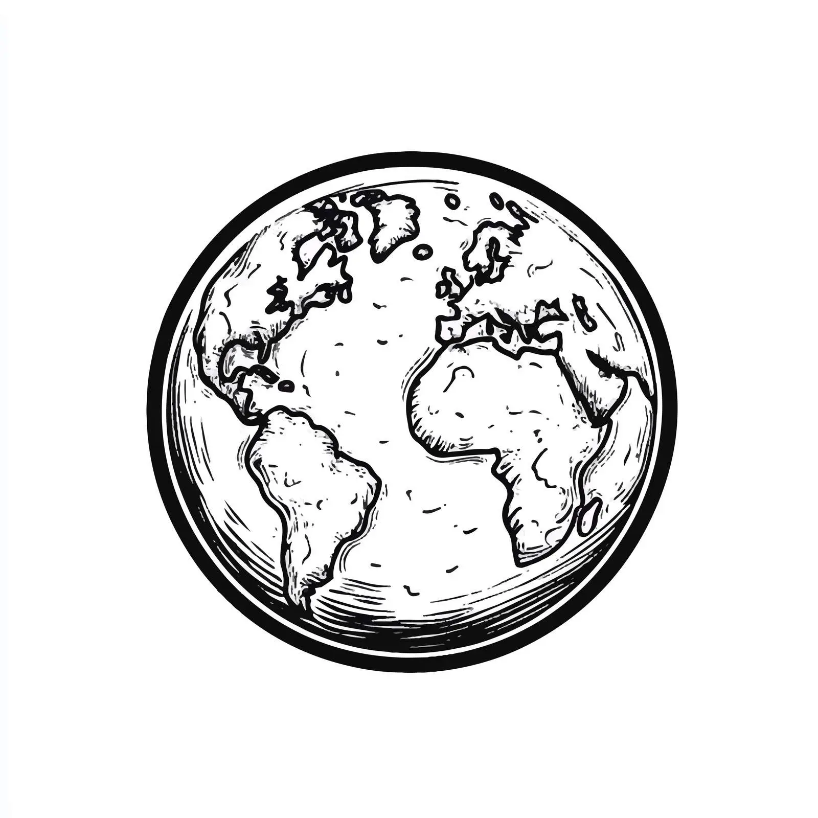 Black and White Earth Illustration — free download from Dotvec