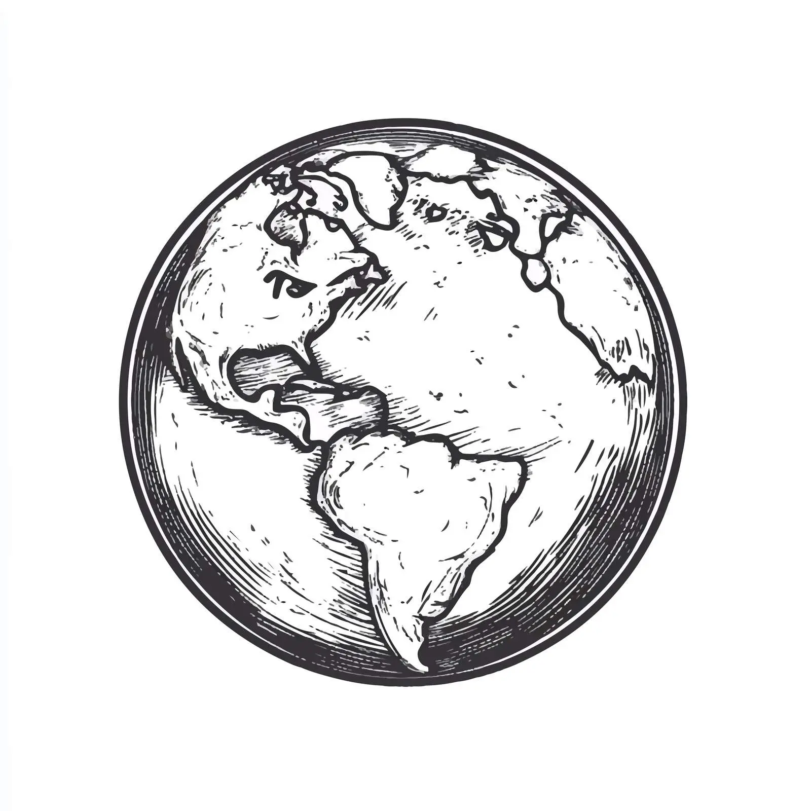 Black and White Earth Illustration — free download from Dotvec