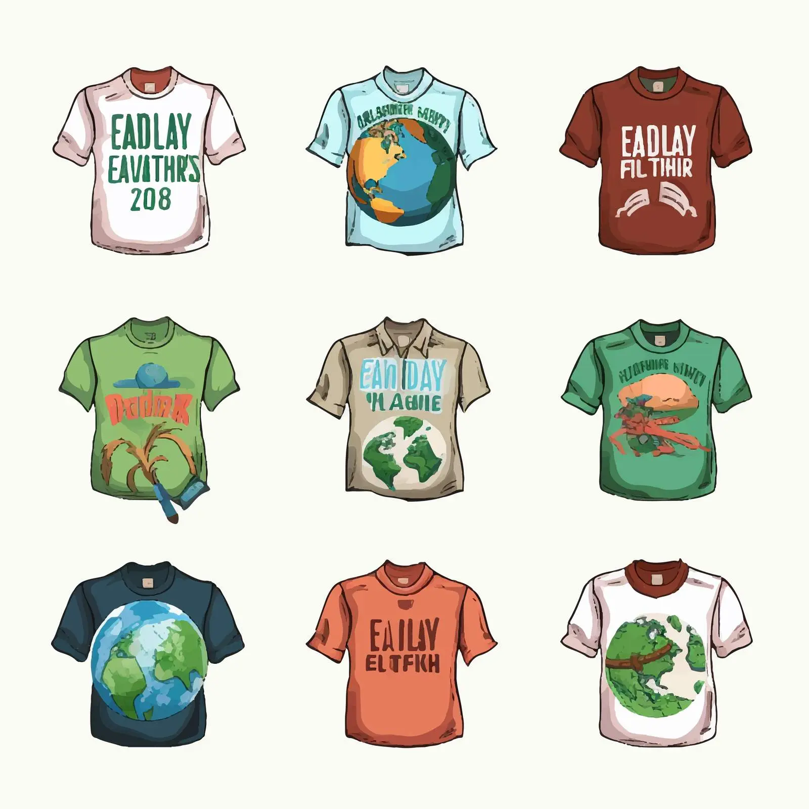 Earth Day Logo with T-Shirt Designs — free download from Dotvec