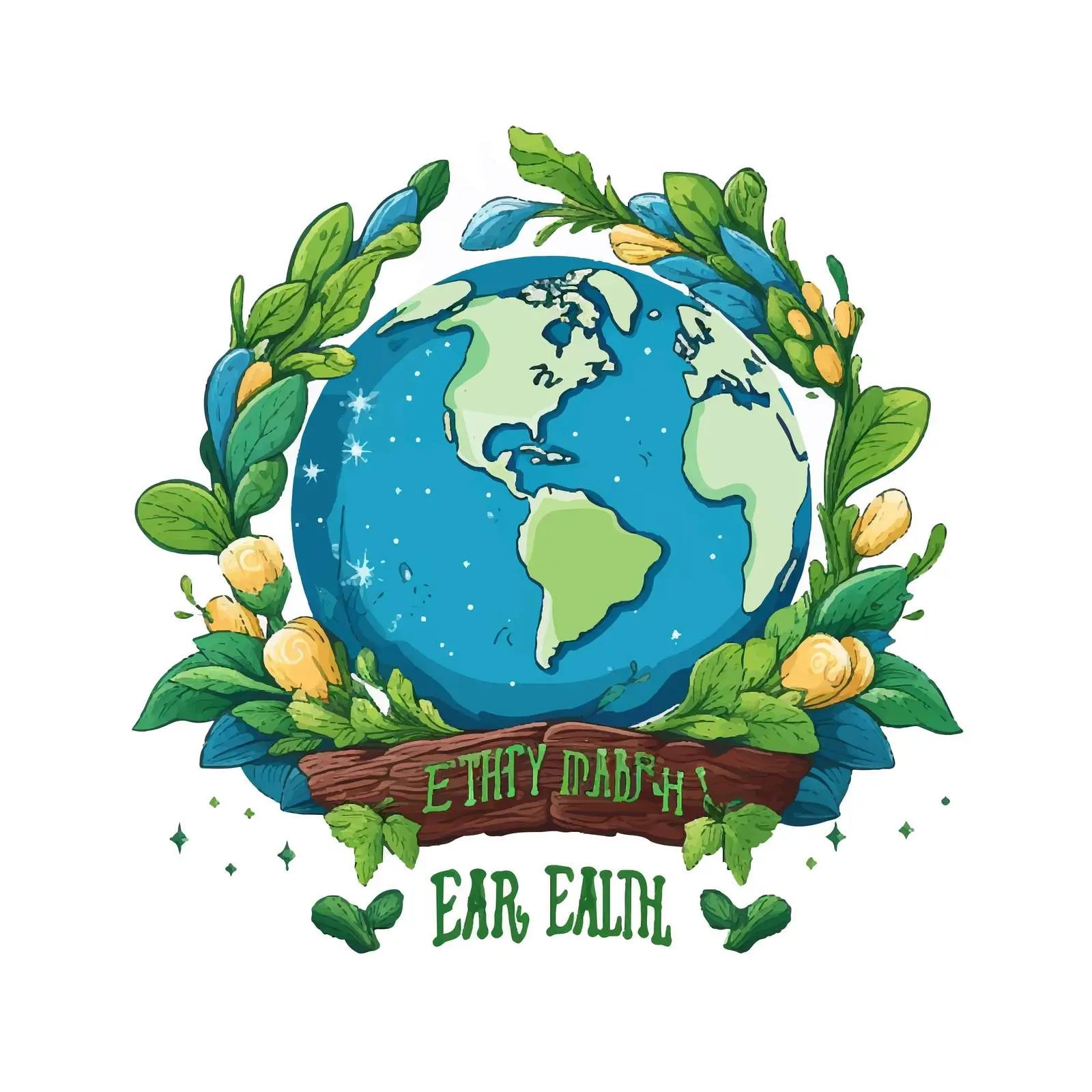 Earth Day Cartoon Vector Poster — free download from Dotvec