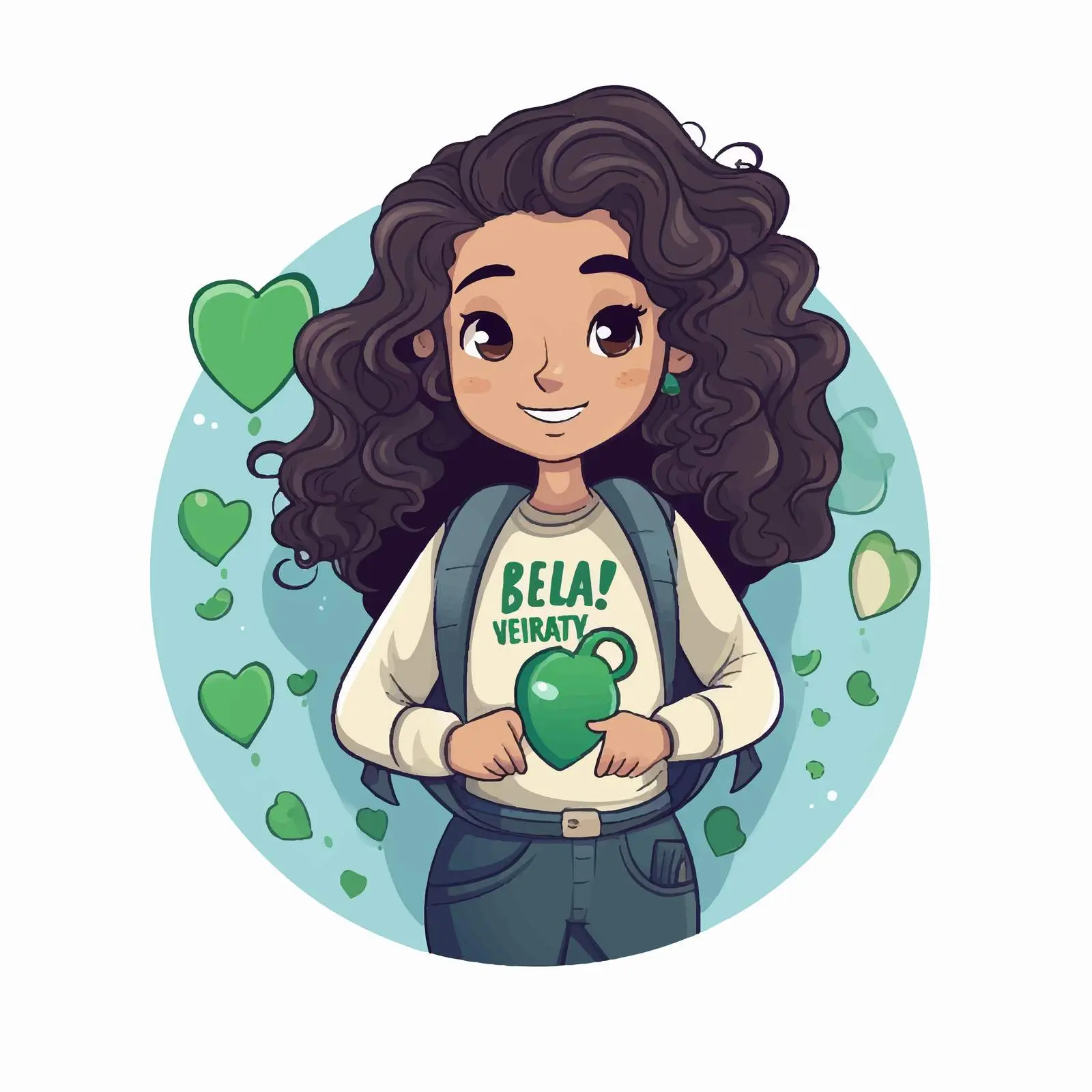 Cute Girl Hugging Earth Logo for Earth Day — free download from Dotvec