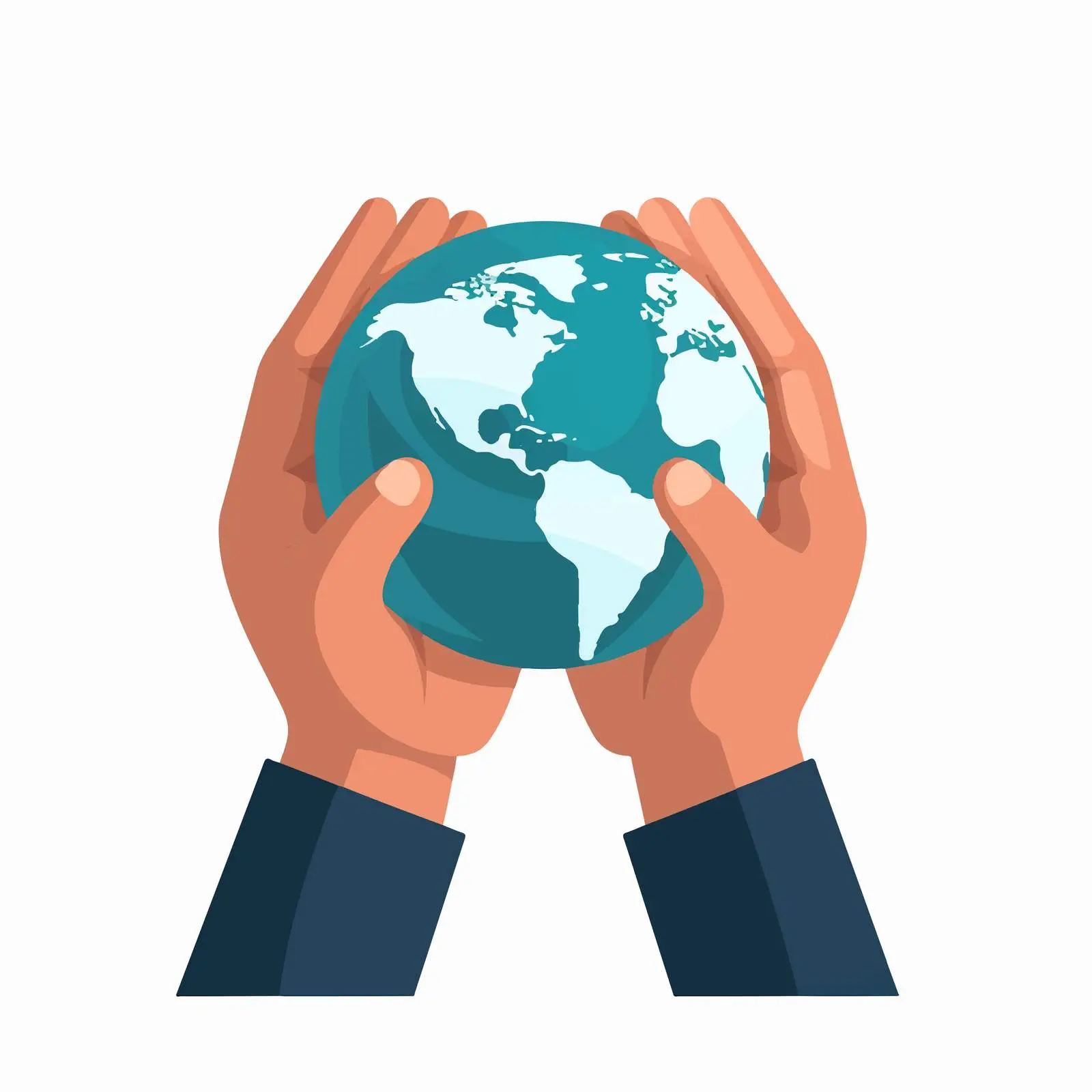 Earth Globe in Hands Icon Vector — free download from Dotvec