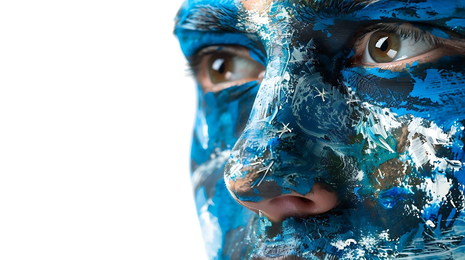 Intricate Earth depiction on human face — free download from Dotvec