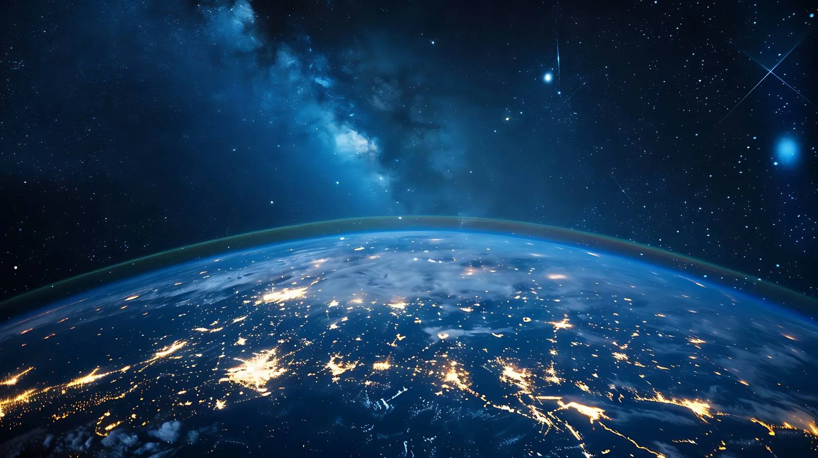 Earth at Night in Space with City Lights — free download from Dotvec