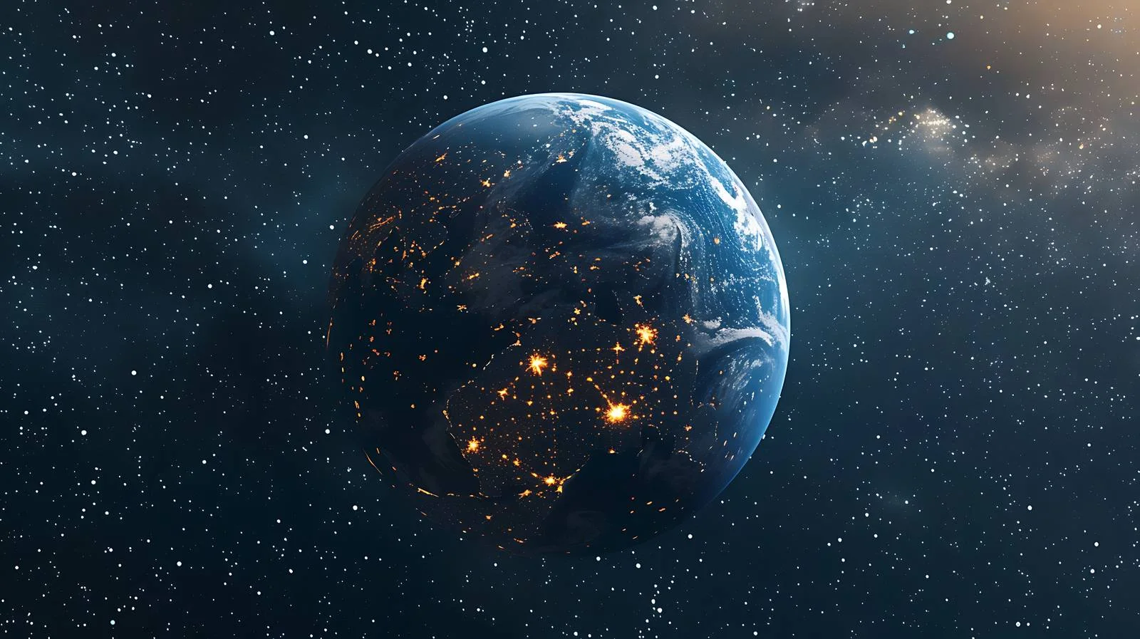 Earth at Night in Outer Space — free download from Dotvec
