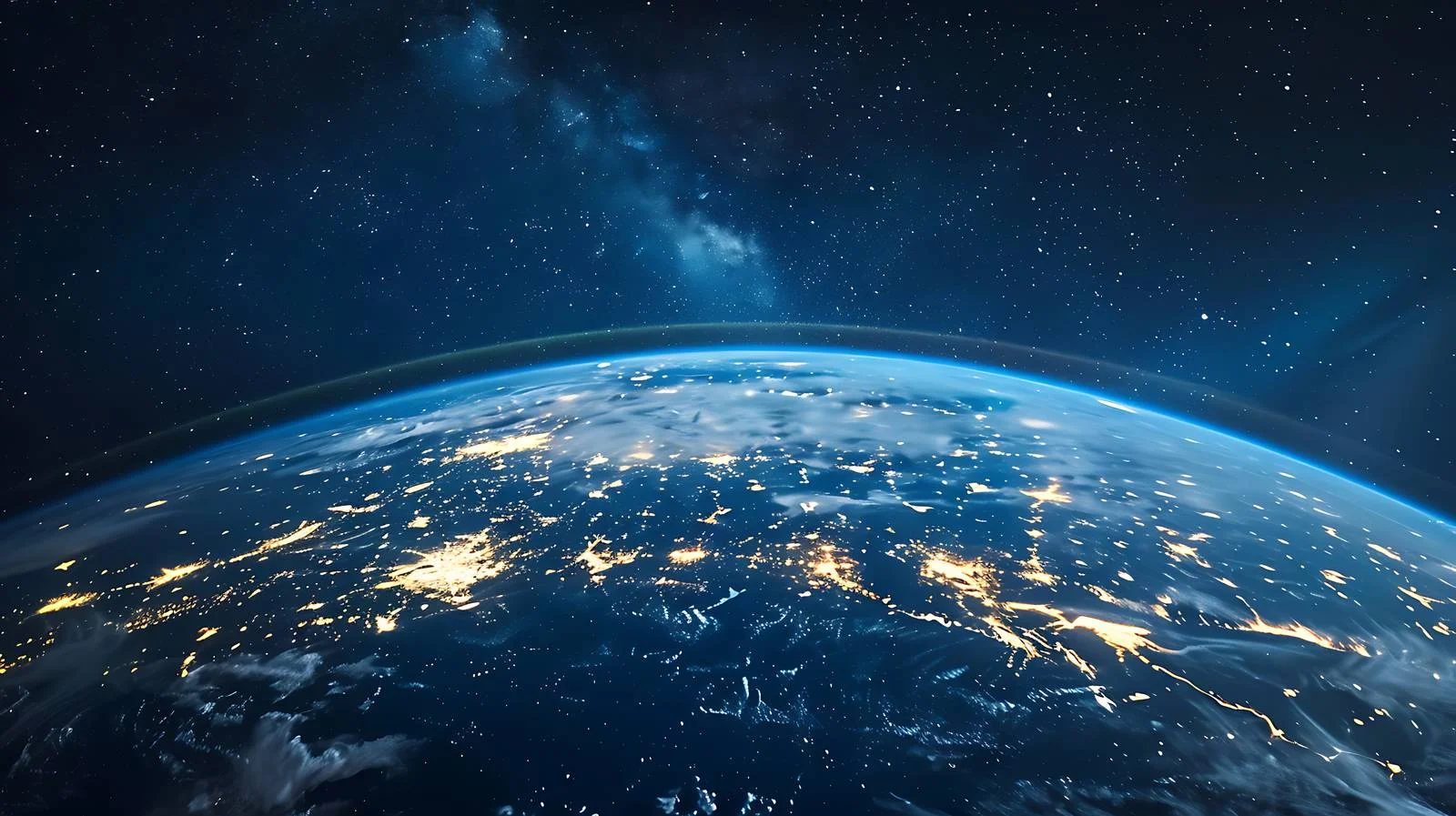 Illuminated Earth in Space with City Lights — free download from Dotvec