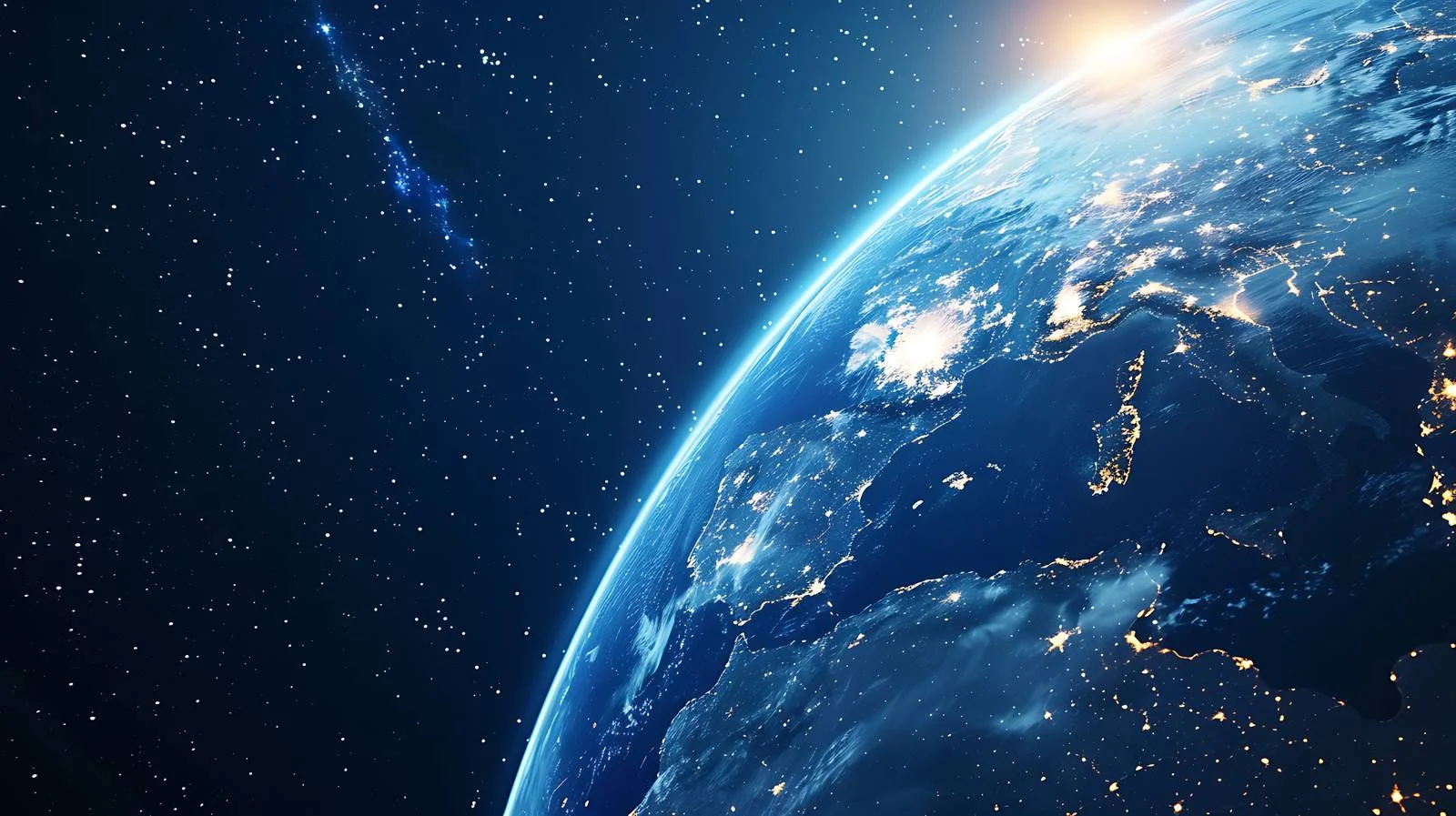 Earth in Night Space with City — free download from Dotvec