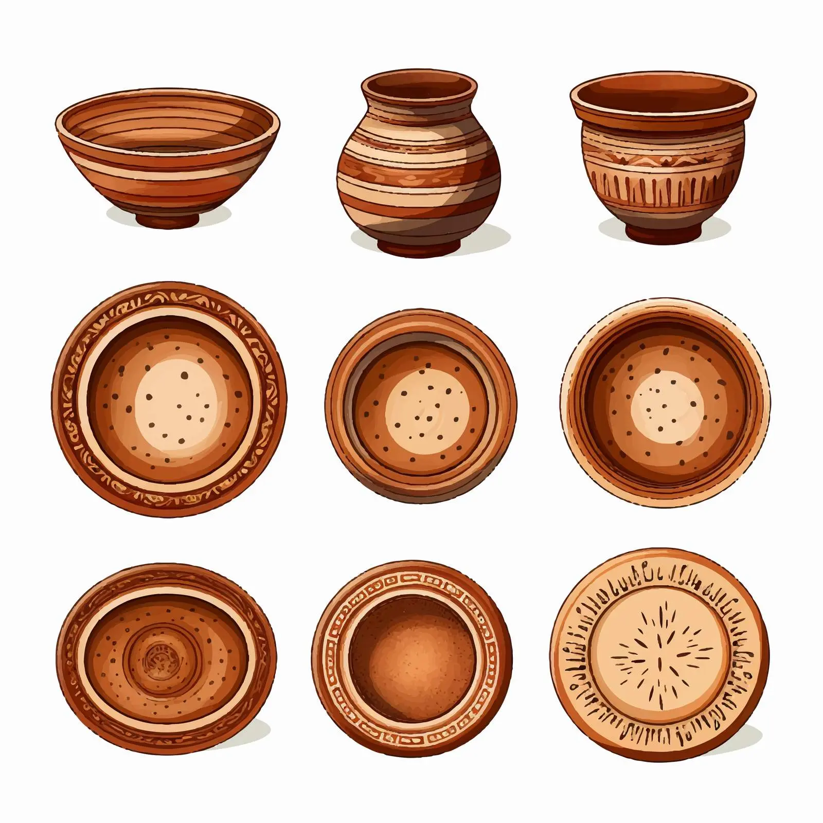 Earthenware Line Vector Illustration on White Background — free download from Dotvec