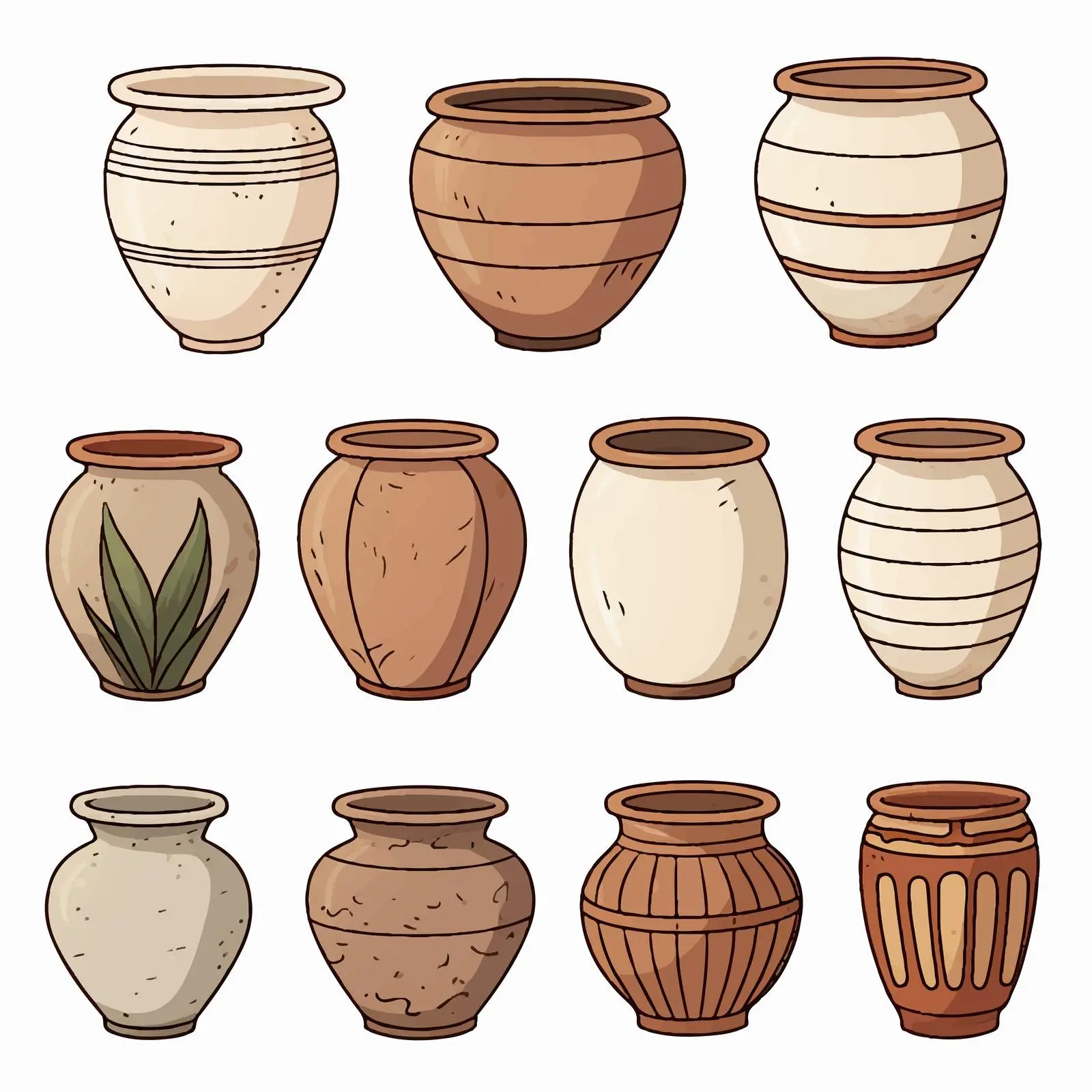 Earthenware Pot Line Vector Illustration — free download from Dotvec