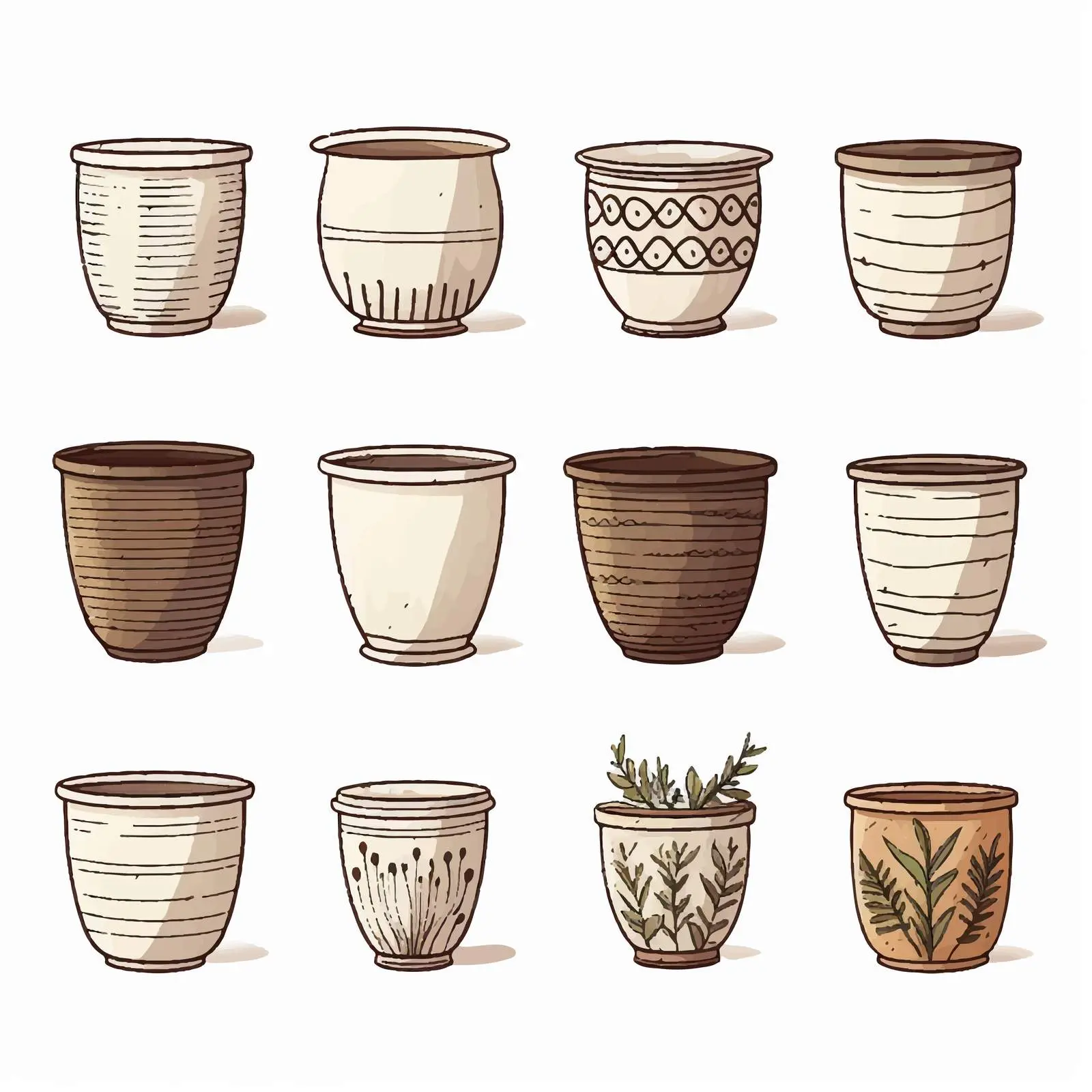 Earthenware Pot Vector Illustration on White Background — free download from Dotvec