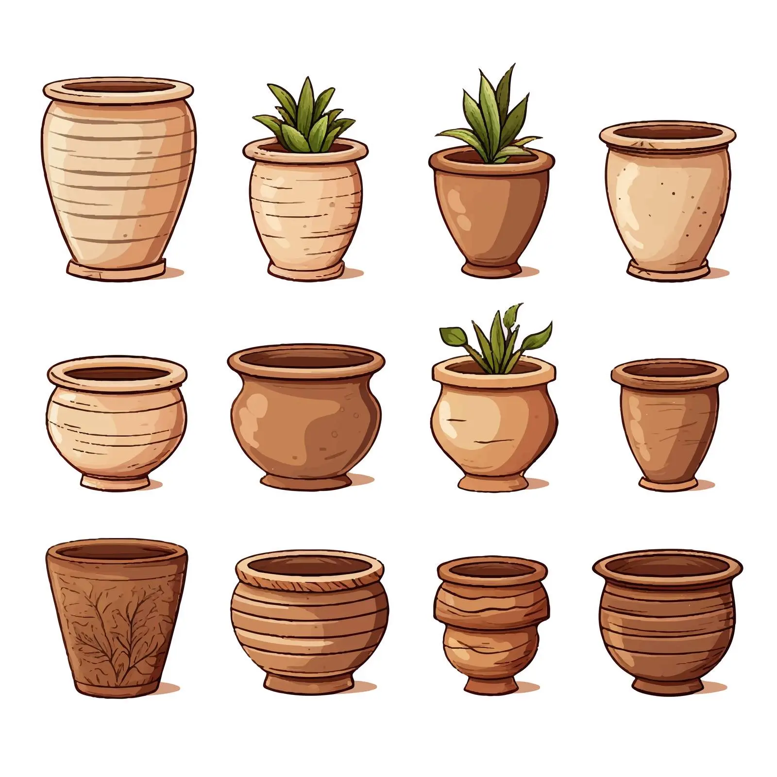 Earthenware Pot Vector Illustration — free download from Dotvec