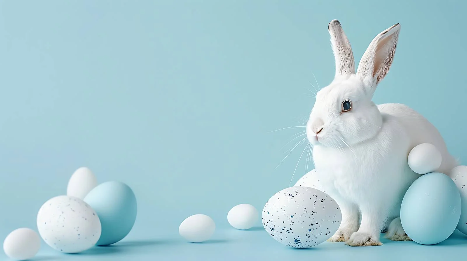 Easter Bunny Decoration on Blue Background — free download from Dotvec
