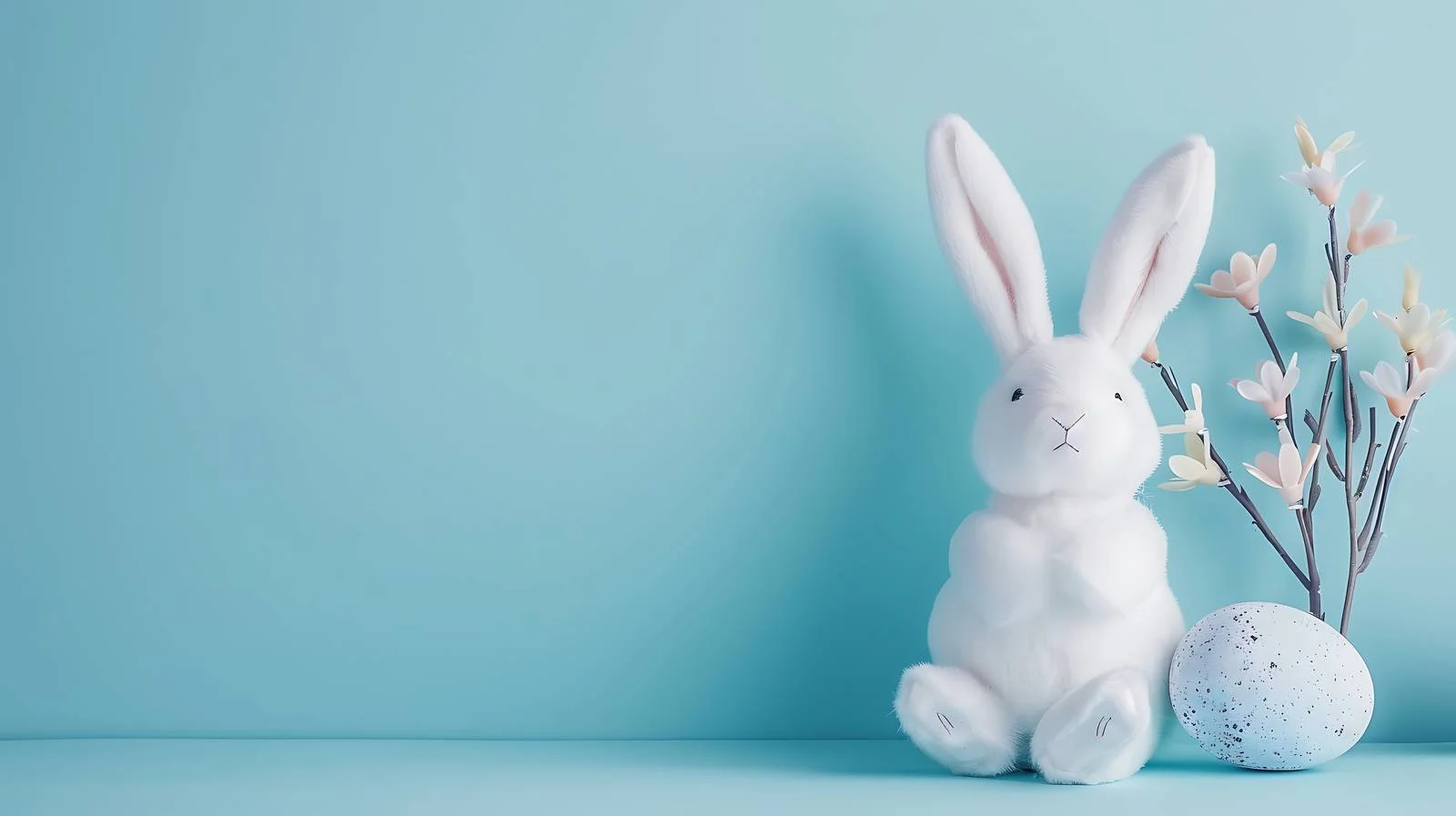 Easter Bunny Blue Background Decoration — free download from Dotvec