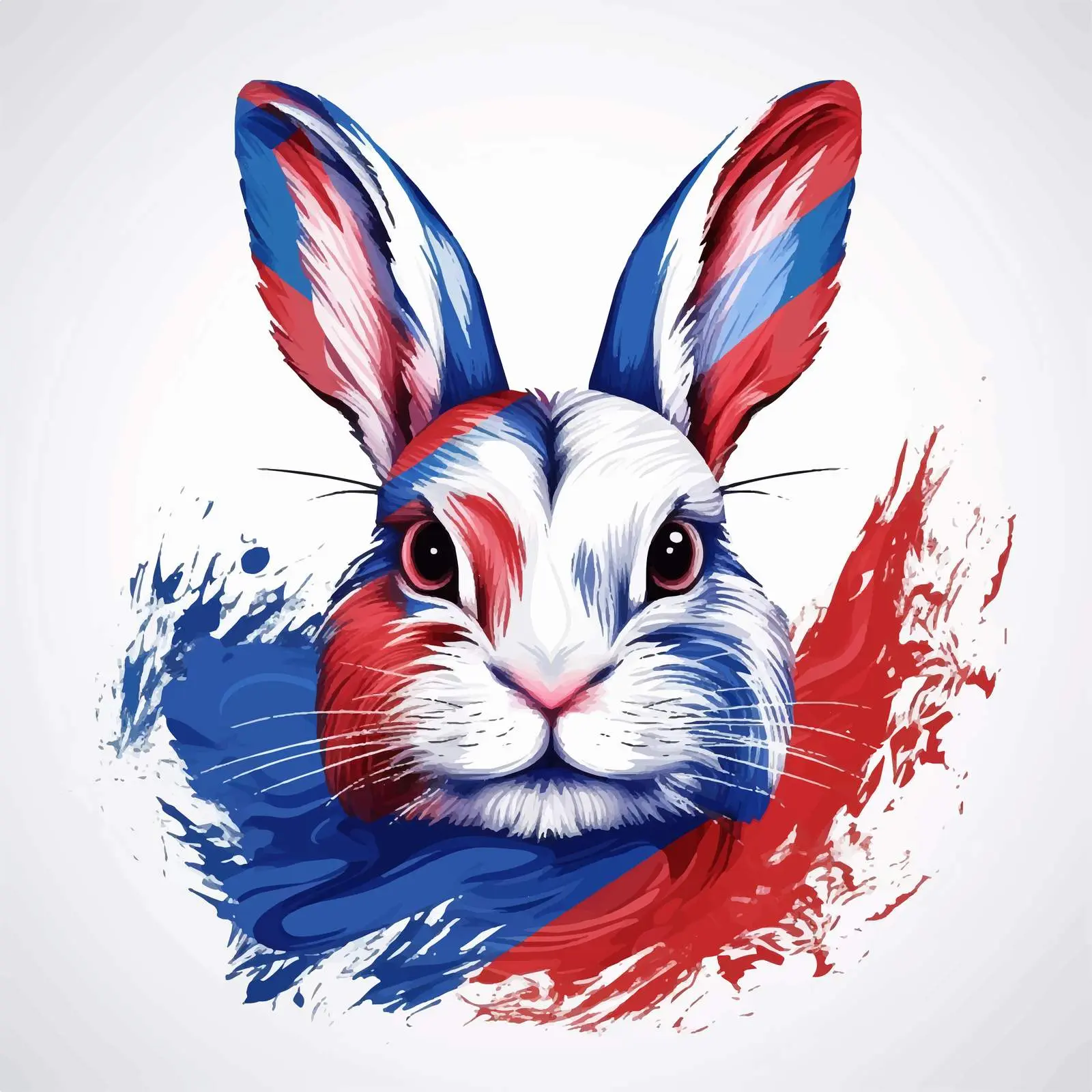 Hand-Drawn Patriotic Easter Bunny Portrait — free download from Dotvec