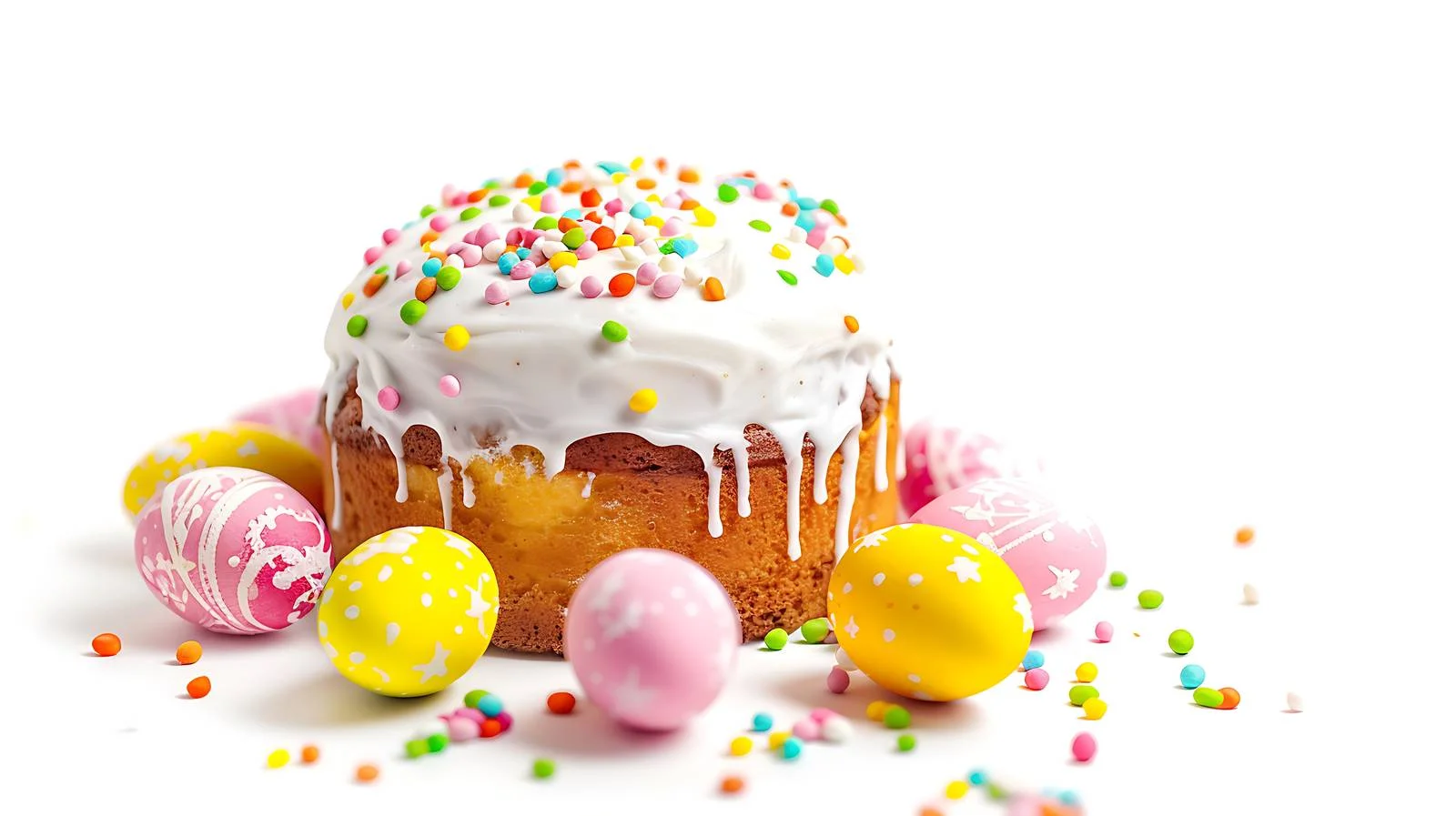 Festive Easter Cake and Painted Eggs — free download from Dotvec