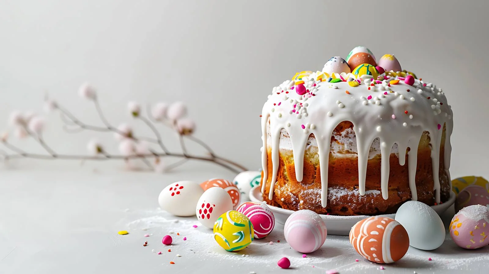 Easter Treats and Colorful Hand-Painted Eggs — free download from Dotvec