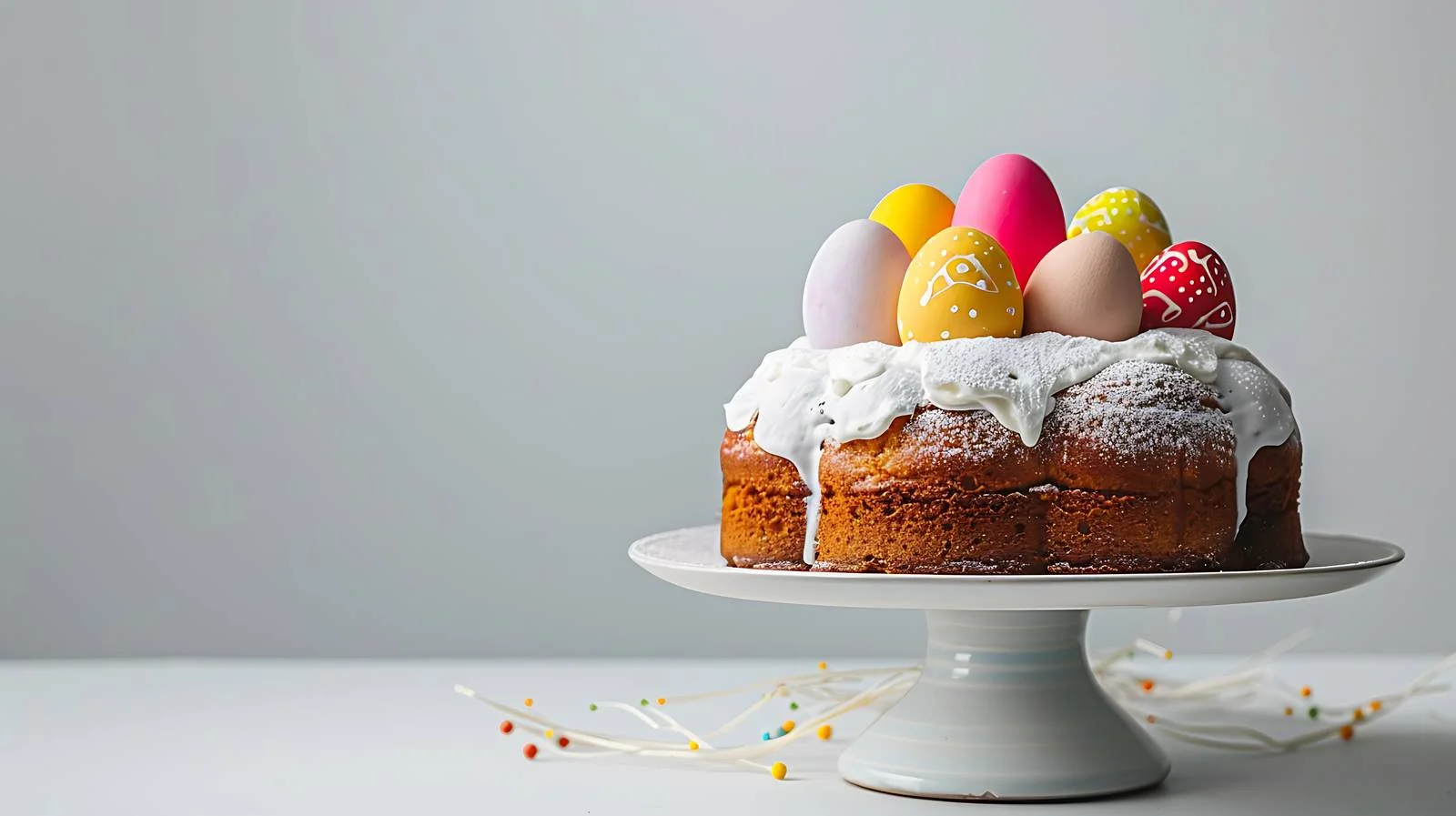 Festive Easter Cake and Colorful Painted Eggs — free download from Dotvec