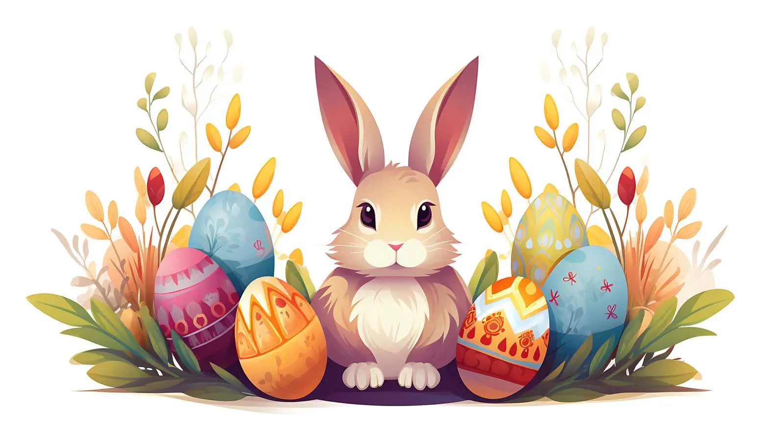 Traditional Easter Bunny Cartoon Illustration — free download from Dotvec