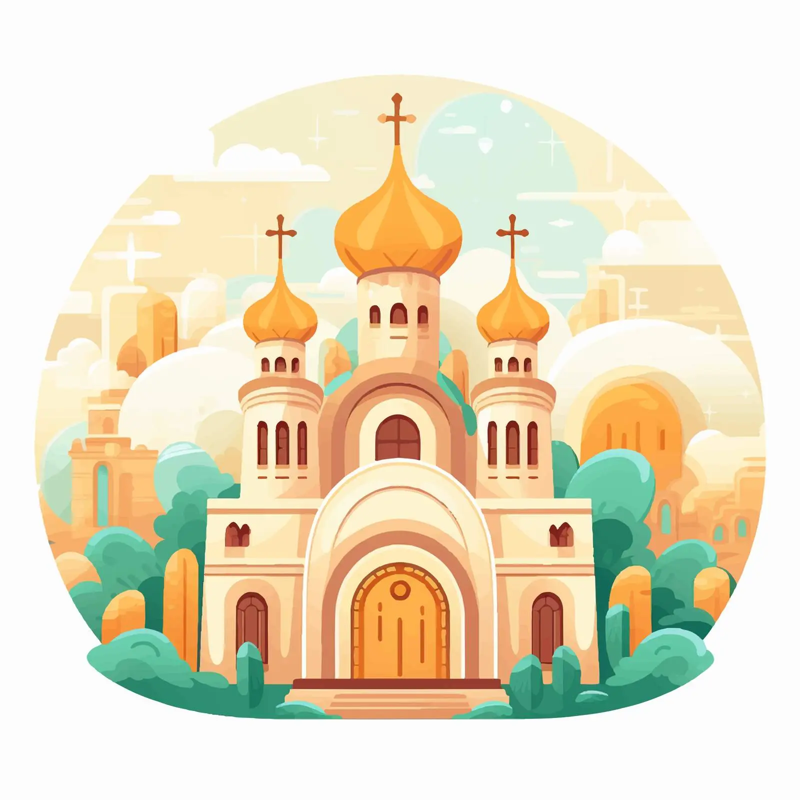 Byzantine Easter Christian Illustration in Vector Style — free download from Dotvec