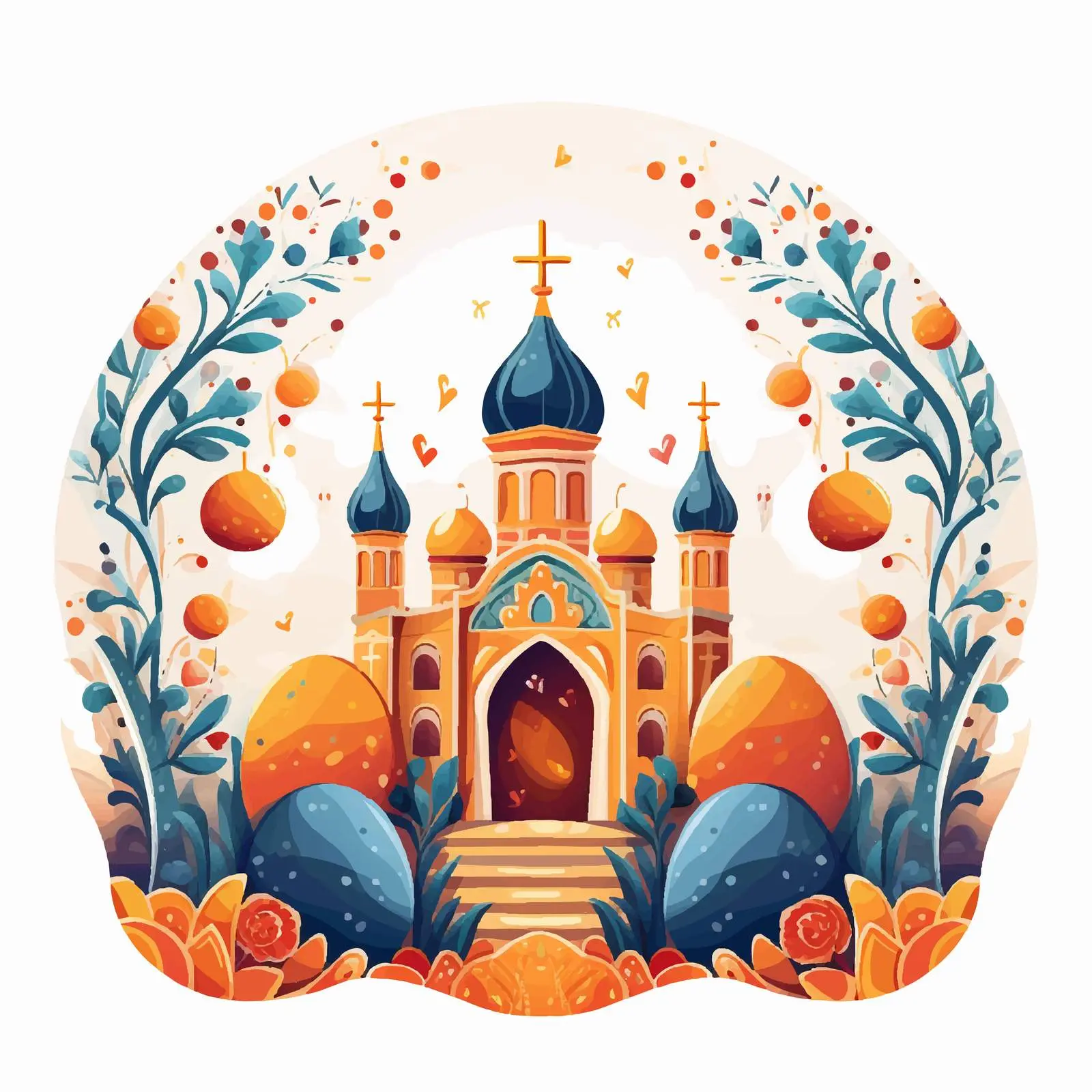 Easter Christian Byzantine Style Illustration — free download from Dotvec