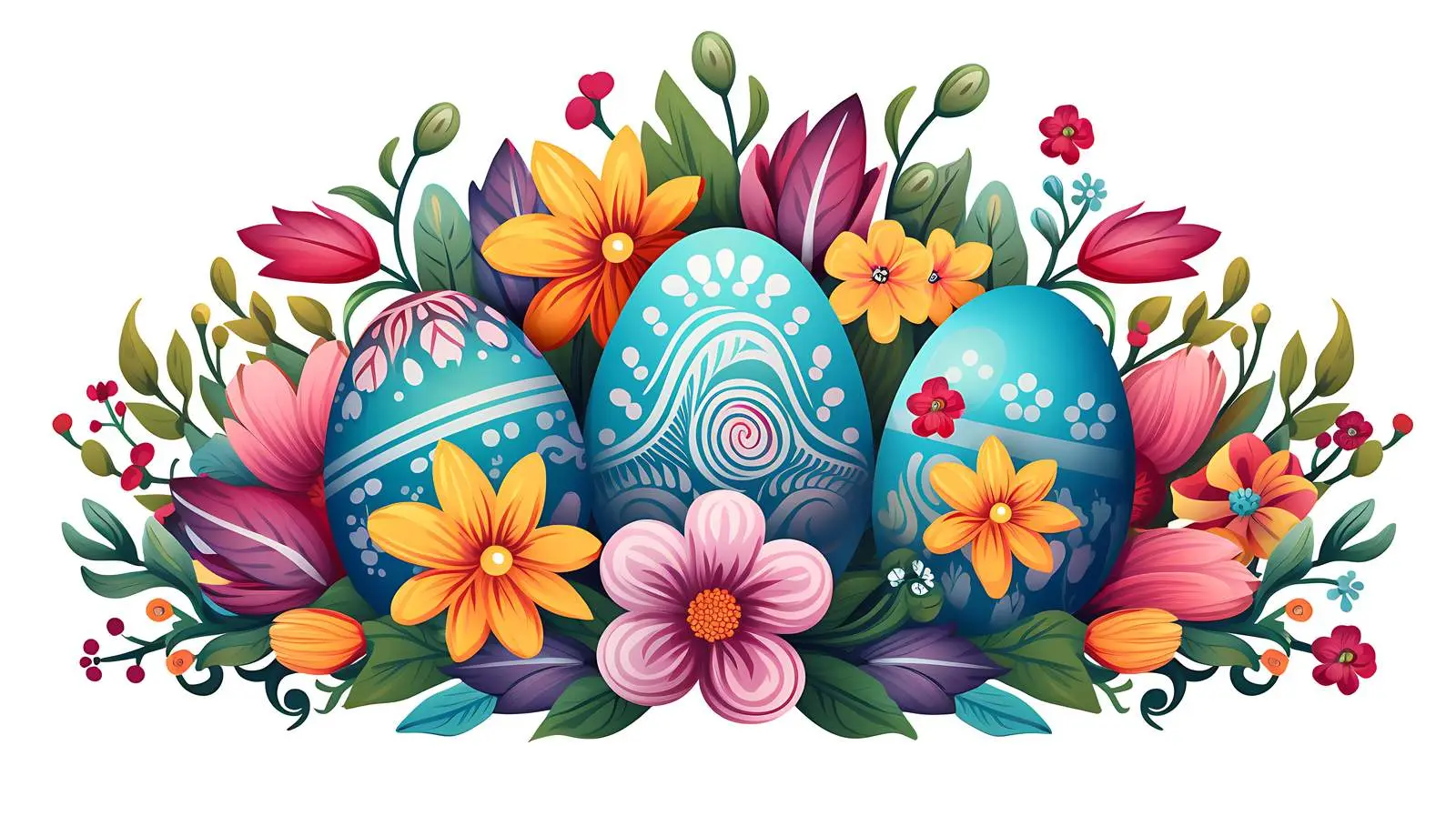 Easter Holiday Card Floral Template — free download from Dotvec