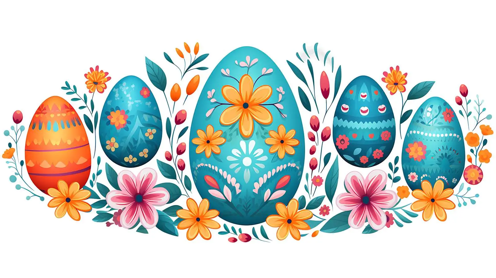 Easter Holiday Card Floral Design — free download from Dotvec