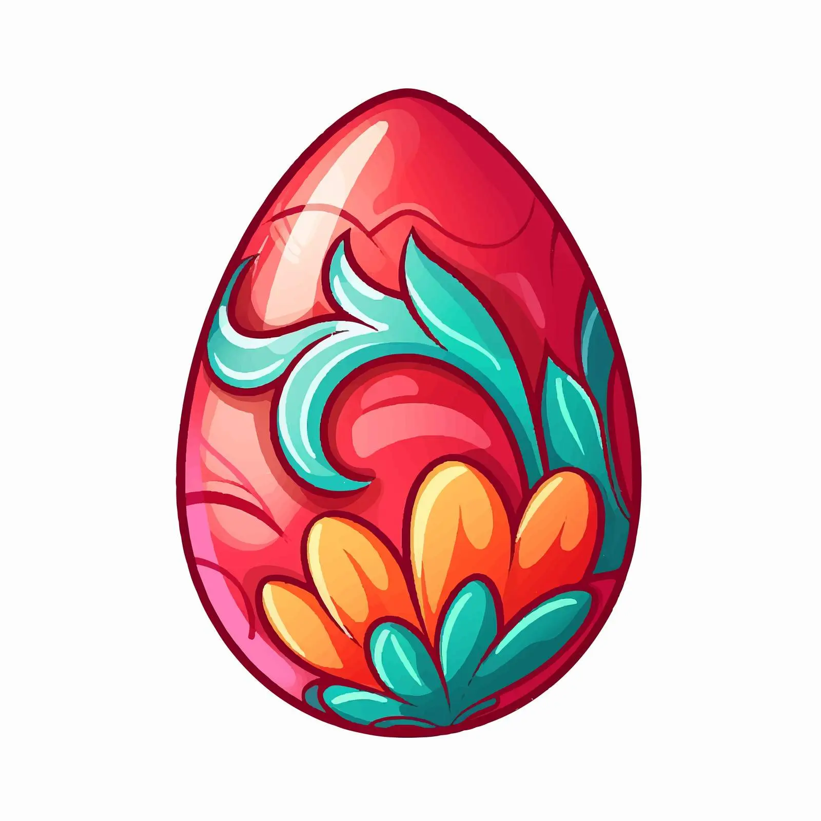 Cartoon Easter Egg Vector Illustration on White Background — free download from Dotvec