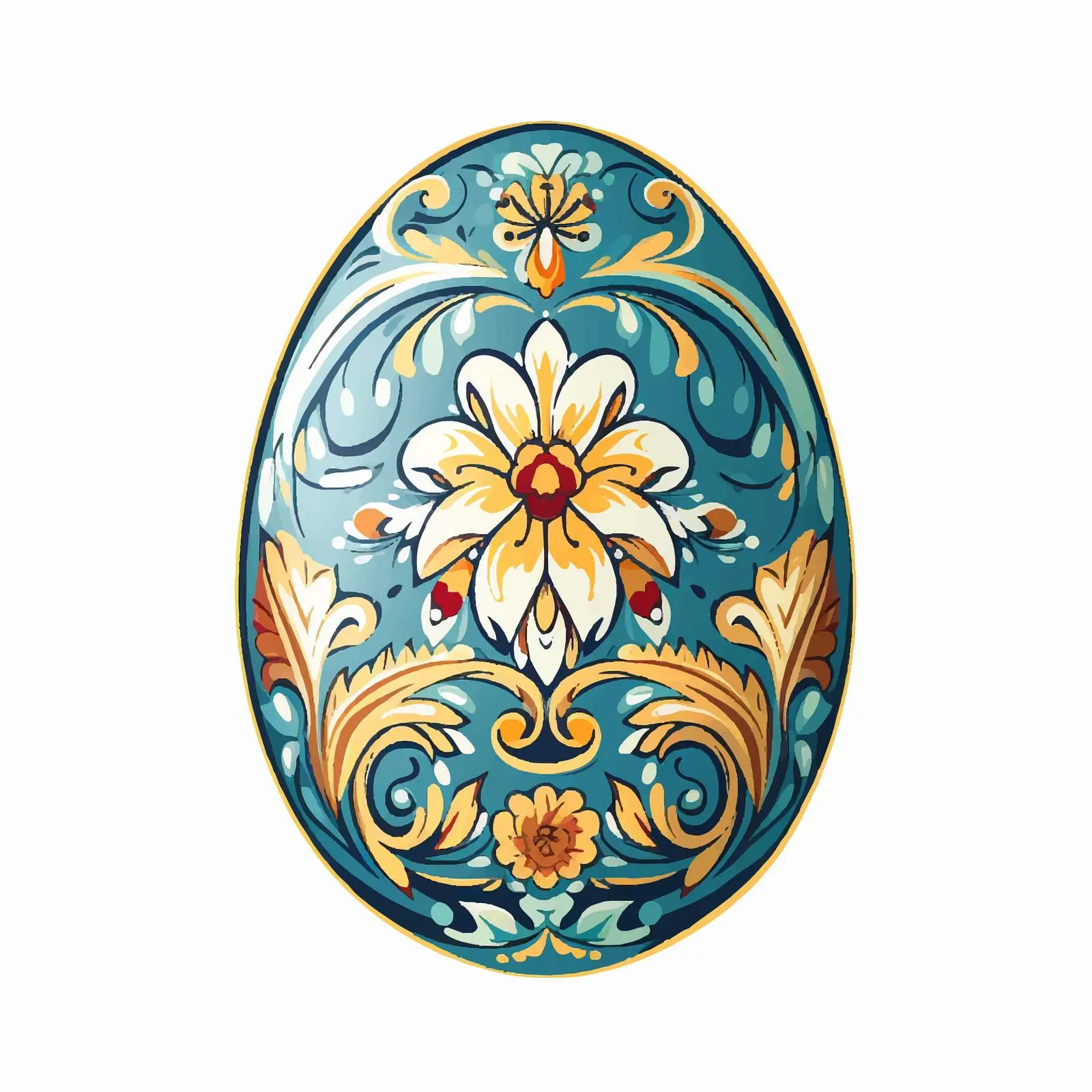 Byzantine Style Easter Egg Cartoon Vector – free cartoonish style image from Dotvec