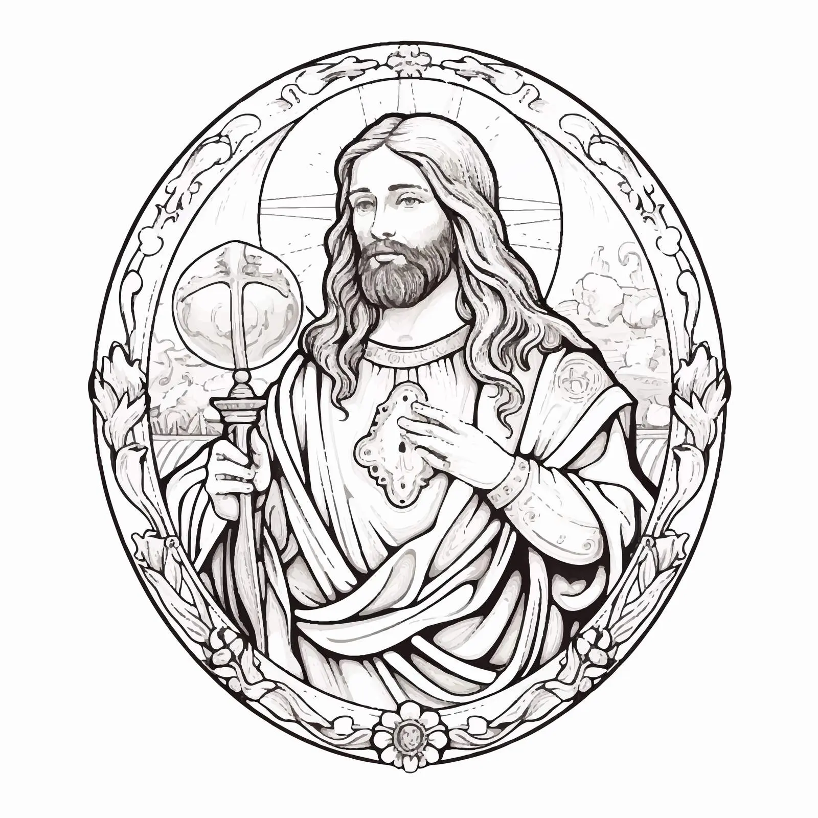 Vintage Jesus Easter Egg Religious Illustration — free download from Dotvec