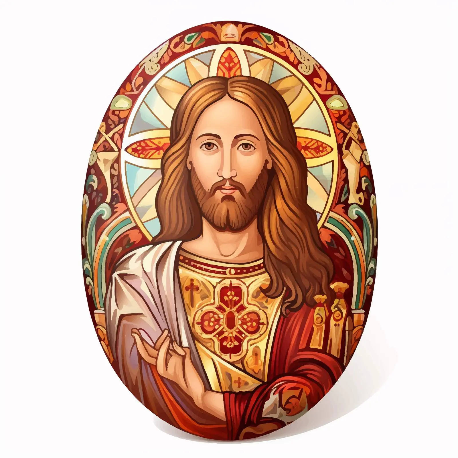Byzantine Style Easter Egg with Jesus Christ – free christian traditions image from Dotvec