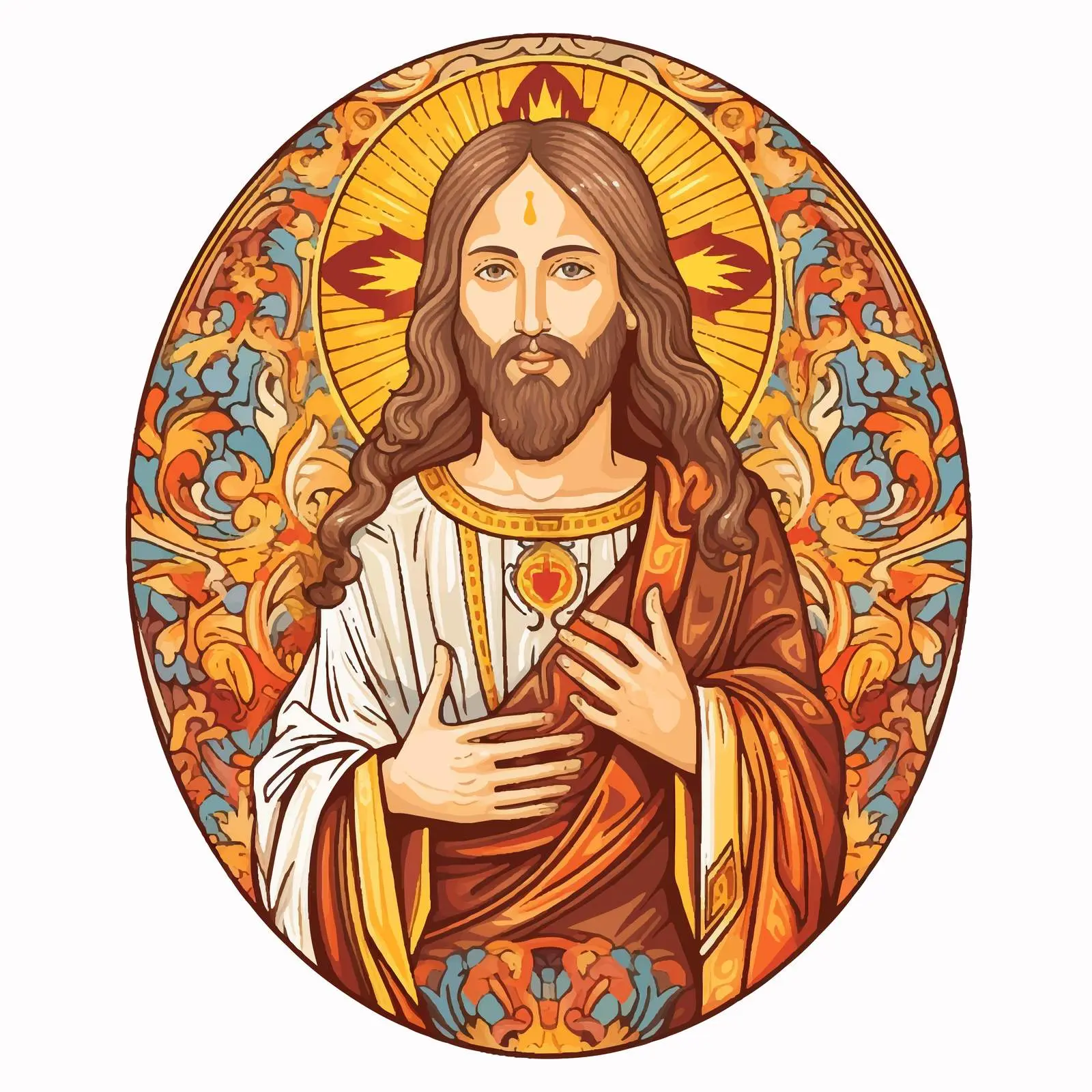 Byzantine Easter Egg with Jesus Christ Design – free religious vector image from Dotvec