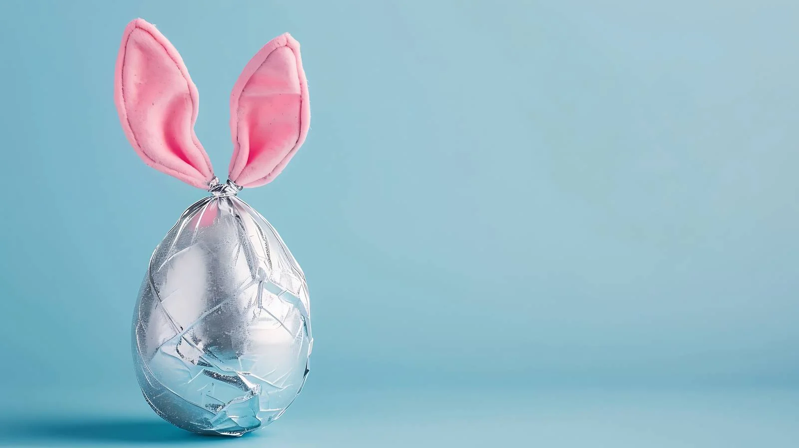 Easter Egg Silver Foil Pink Bunny — free download from Dotvec
