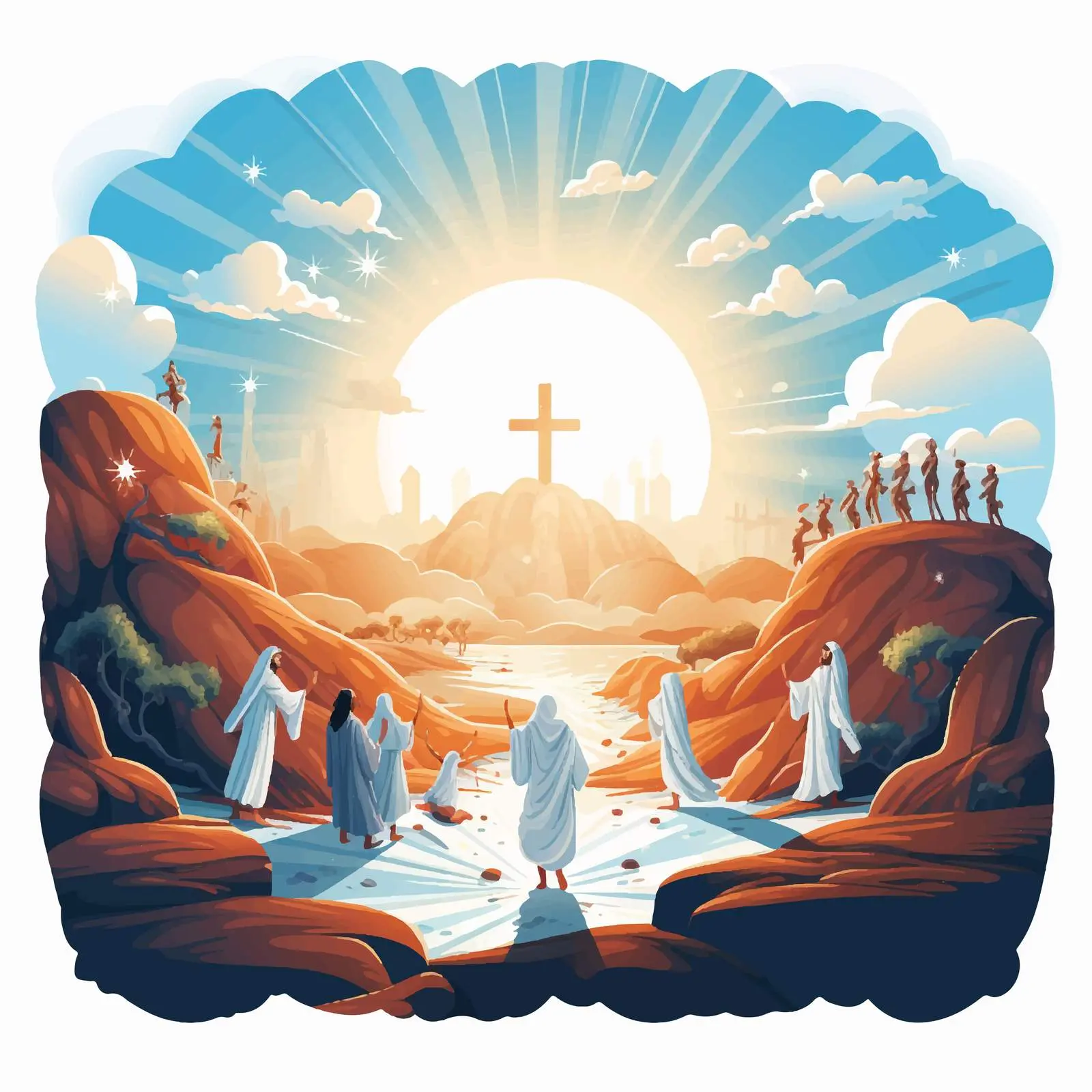 Easter Illustration of Jesus Christ's Resurrection – free religious vector image from Dotvec