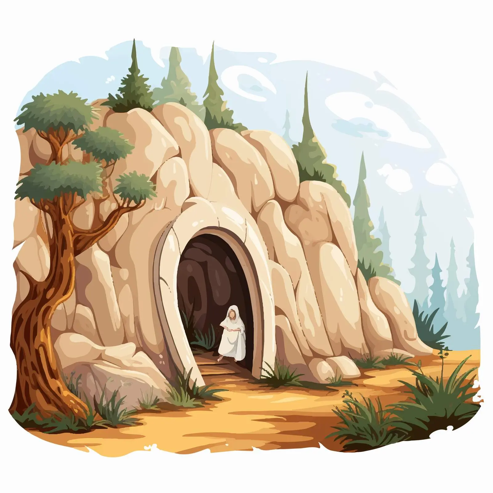 Easter Illustration of Jesus Christ's Resurrection – free christian traditions image from Dotvec