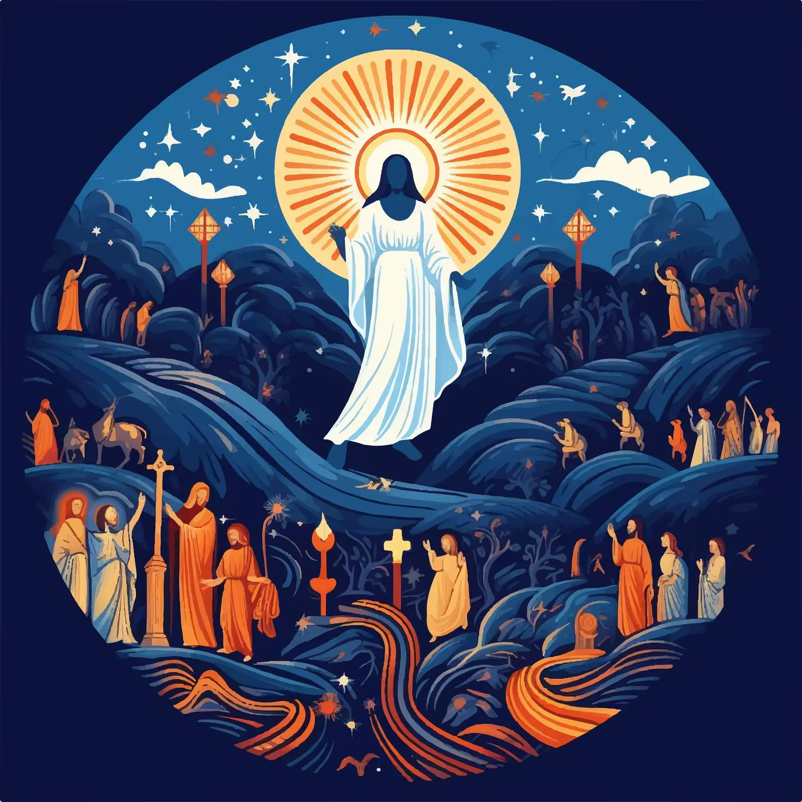 Byzantine Style Easter Illustration – free religious vector image from Dotvec