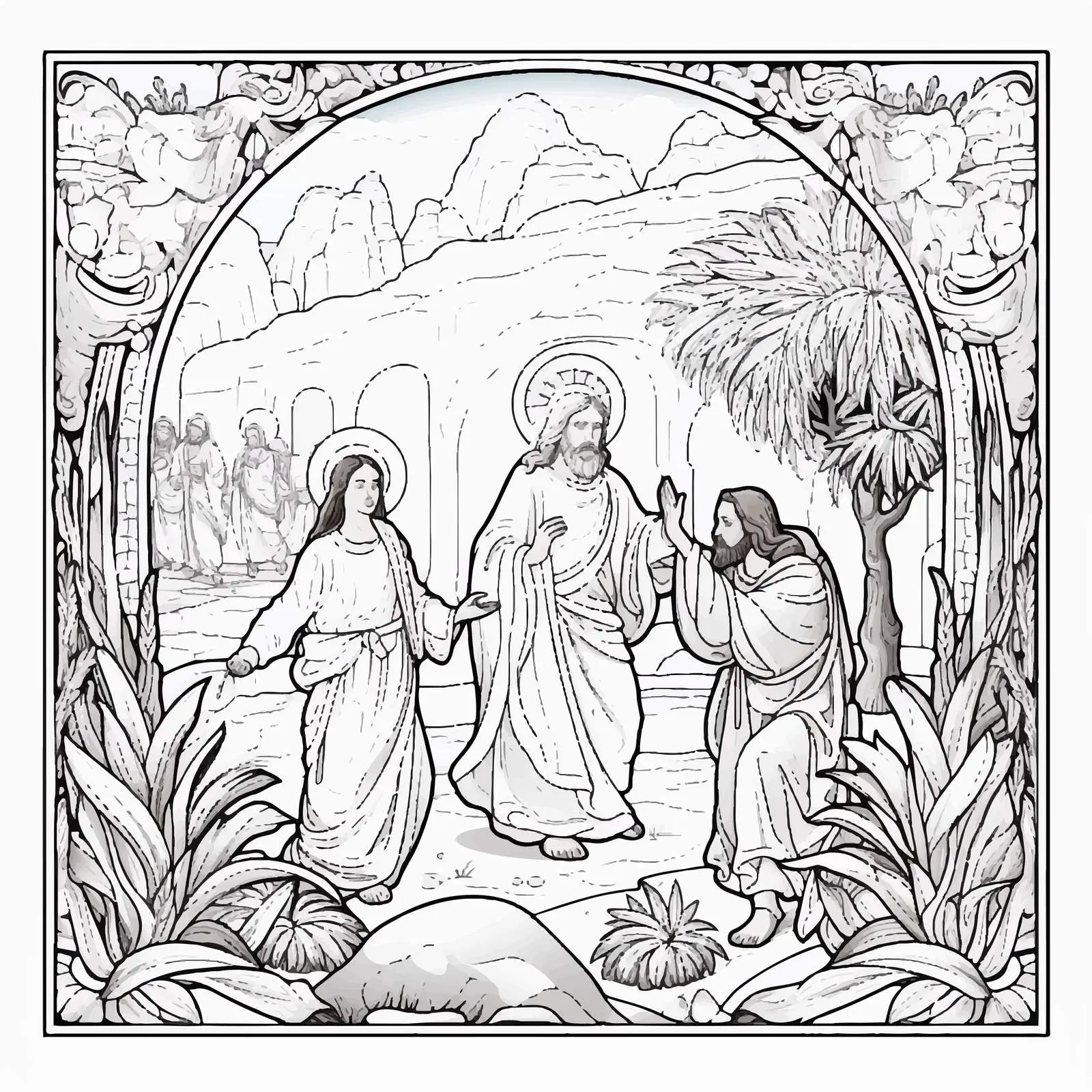 Byzantine Style Easter Fresco Illustration — free download from Dotvec