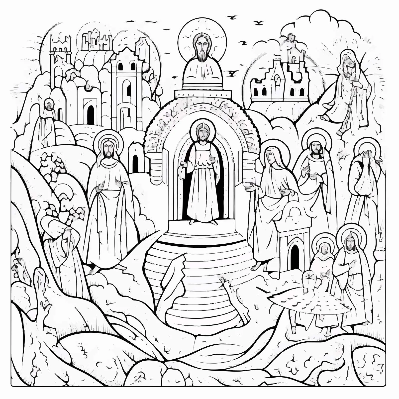 Byzantine Style Easter Illustration Fresco – free easter traditions image from Dotvec