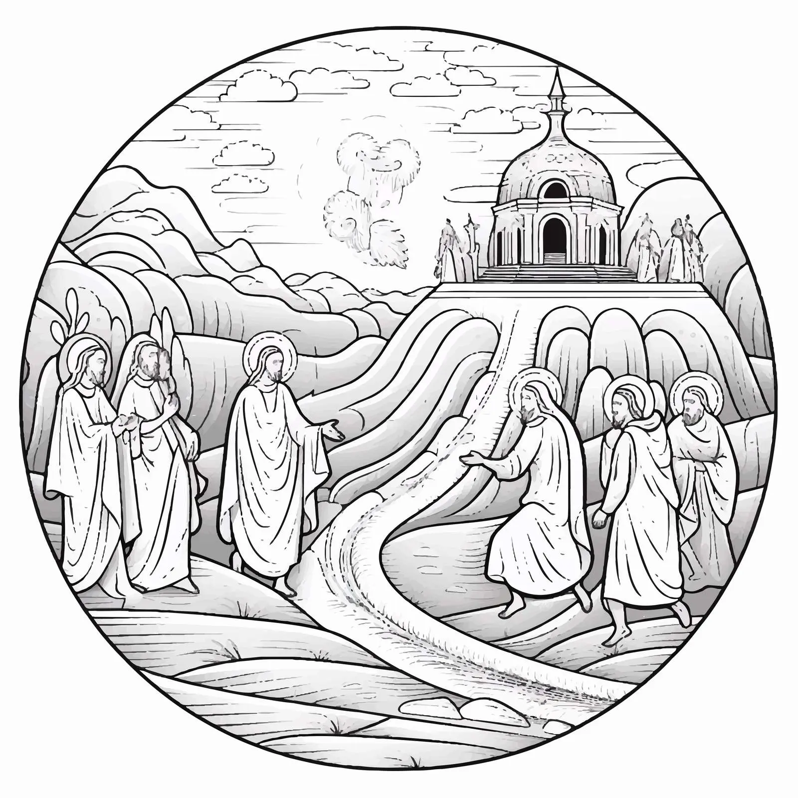 Byzantine Style Easter Fresco Illustration – free easter traditions image from Dotvec