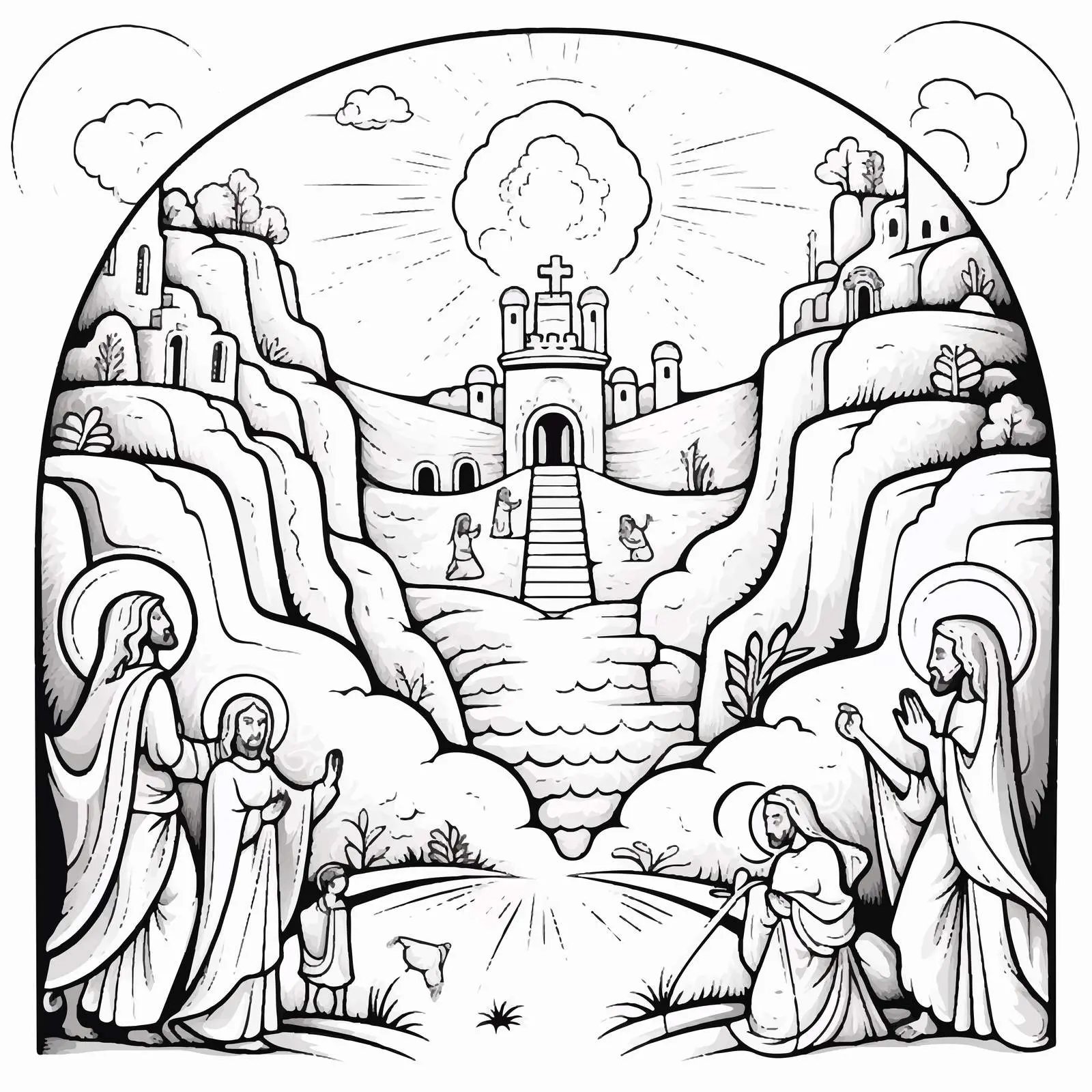 Byzantine Style Easter Fresco Illustration – free easter traditions image from Dotvec