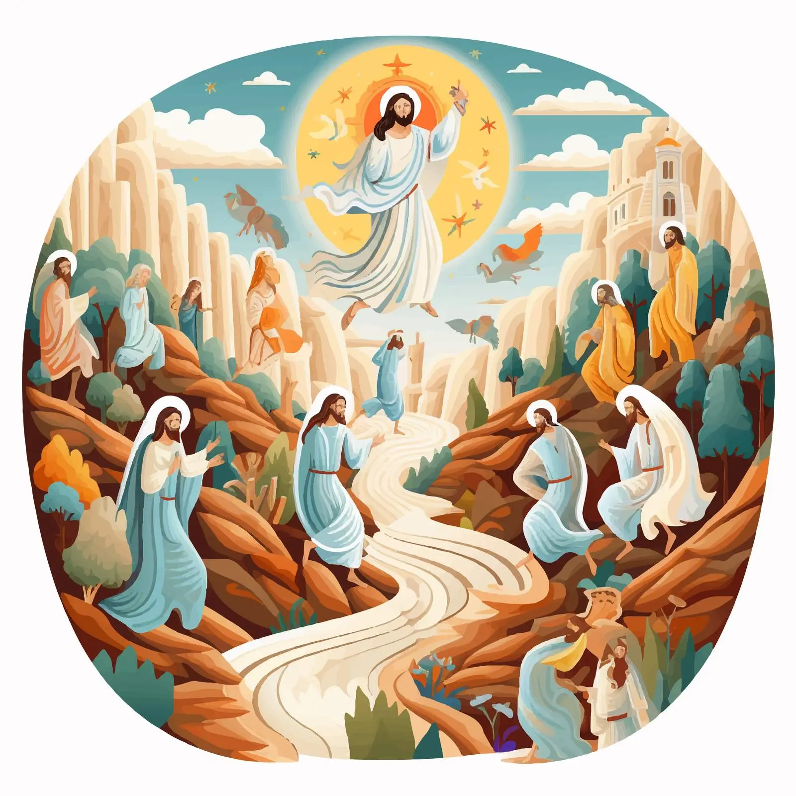 Byzantine Fresco Illustration of Easter – free artistic interpretation image from Dotvec