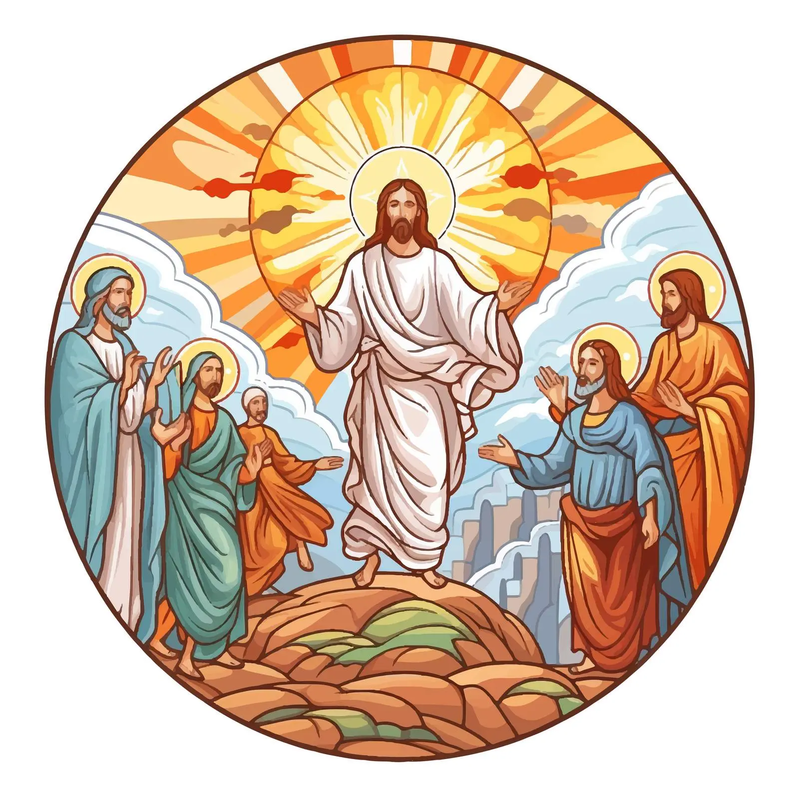 Byzantine Fresco Style Easter Illustration — free download from Dotvec