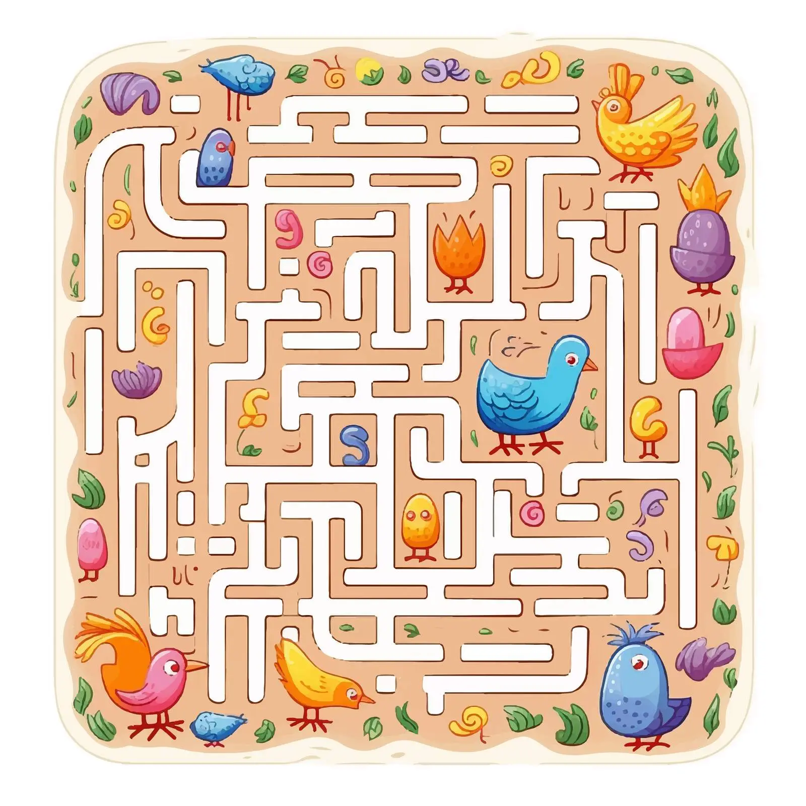 Easter Themed Square Maze Game for Kids — free download from Dotvec