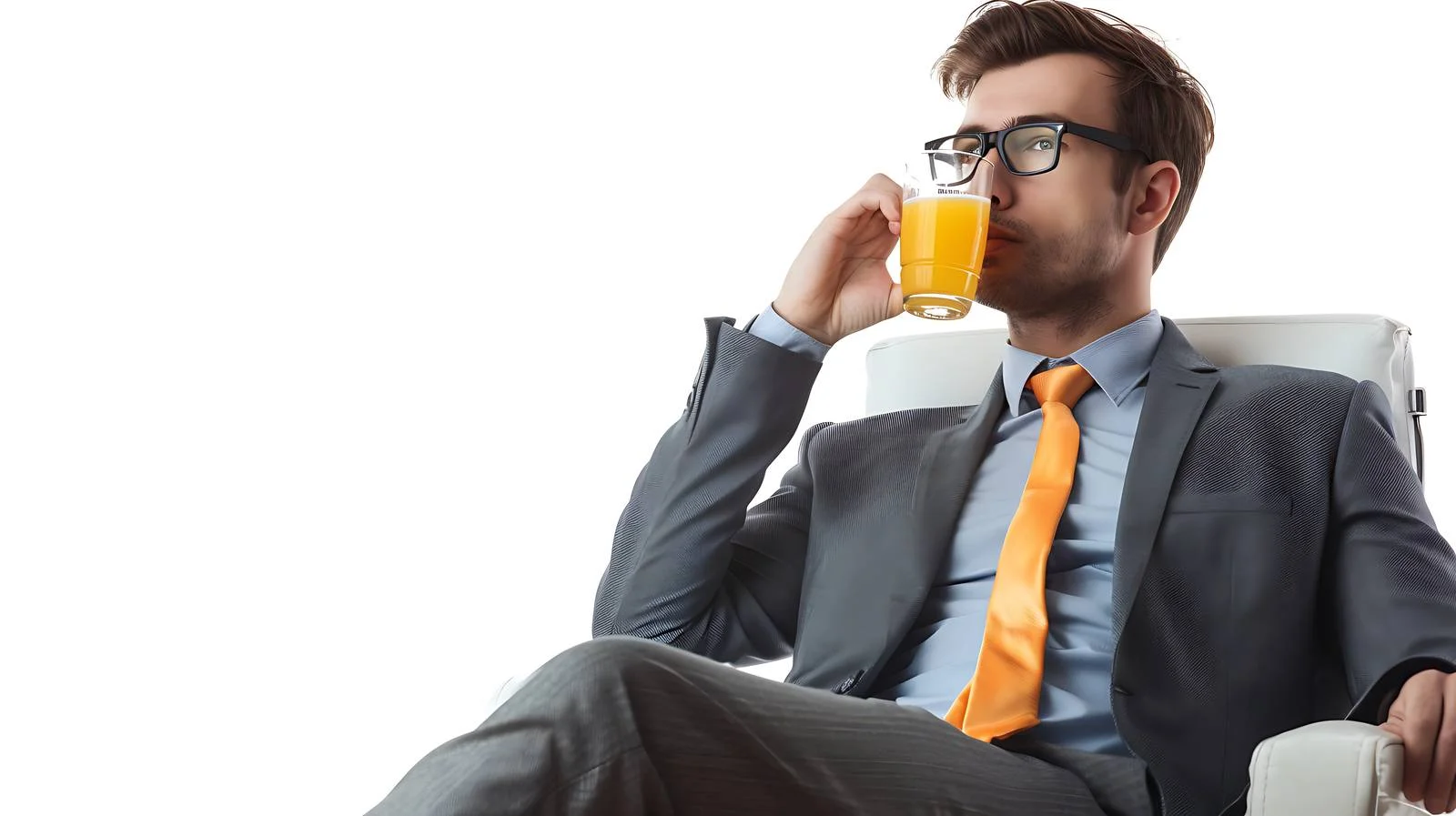 Relaxed Businessman Enjoying Juice in Office — free download from Dotvec