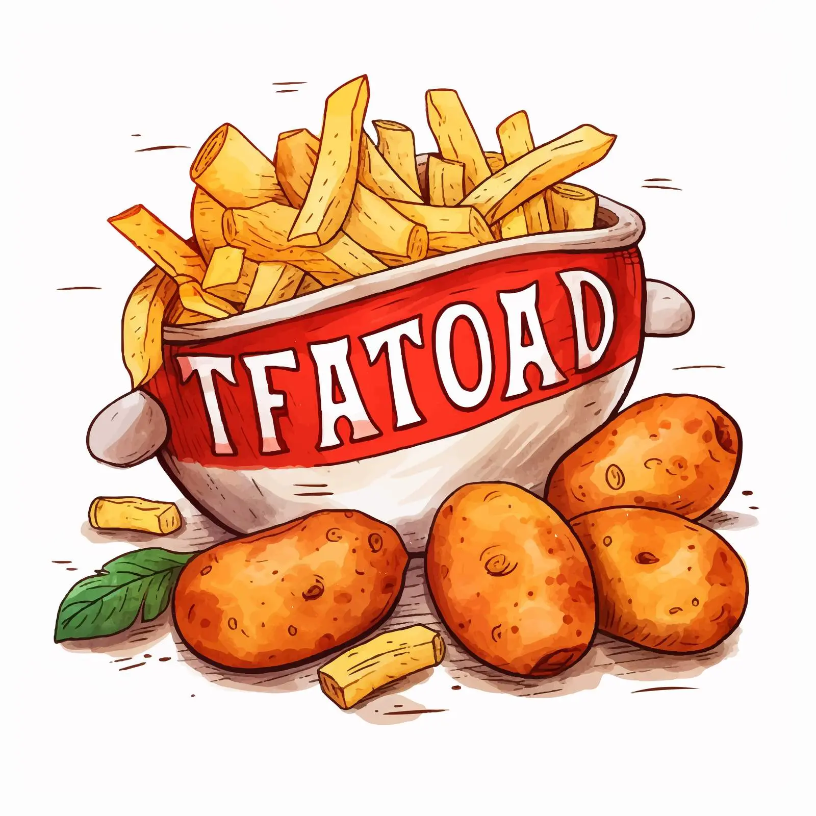 Fried Potatoes and Tomatoes Vector Art – free kitchen design image from Dotvec
