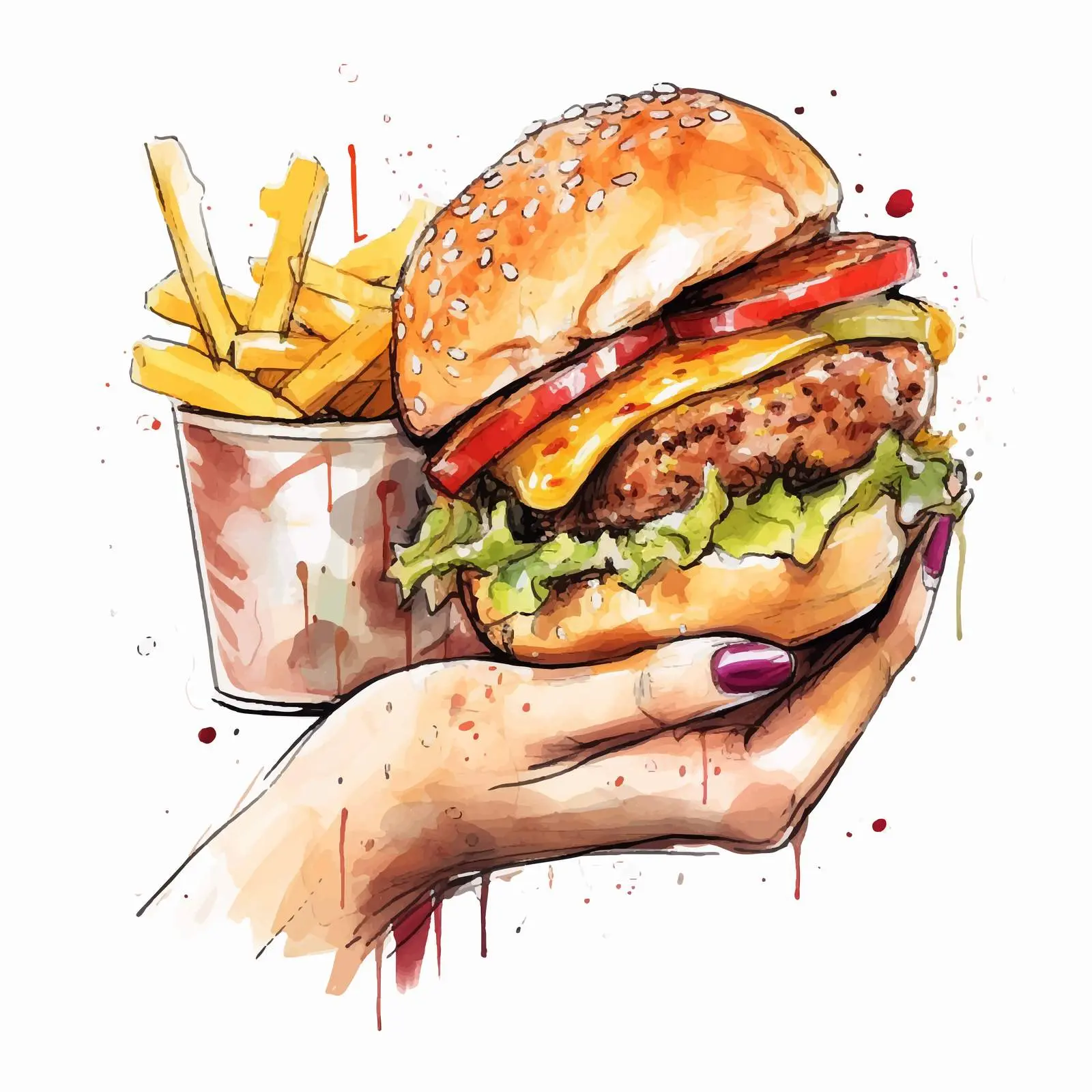 Enjoying a Saucy Hamburger on the Streets – free street vendor image from Dotvec