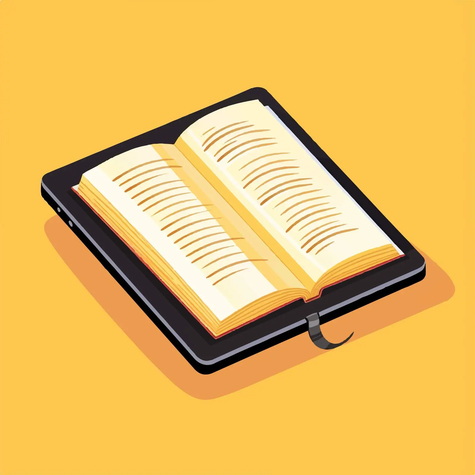 Ebook Design on Yellow Background Vector Illustration — free download from Dotvec