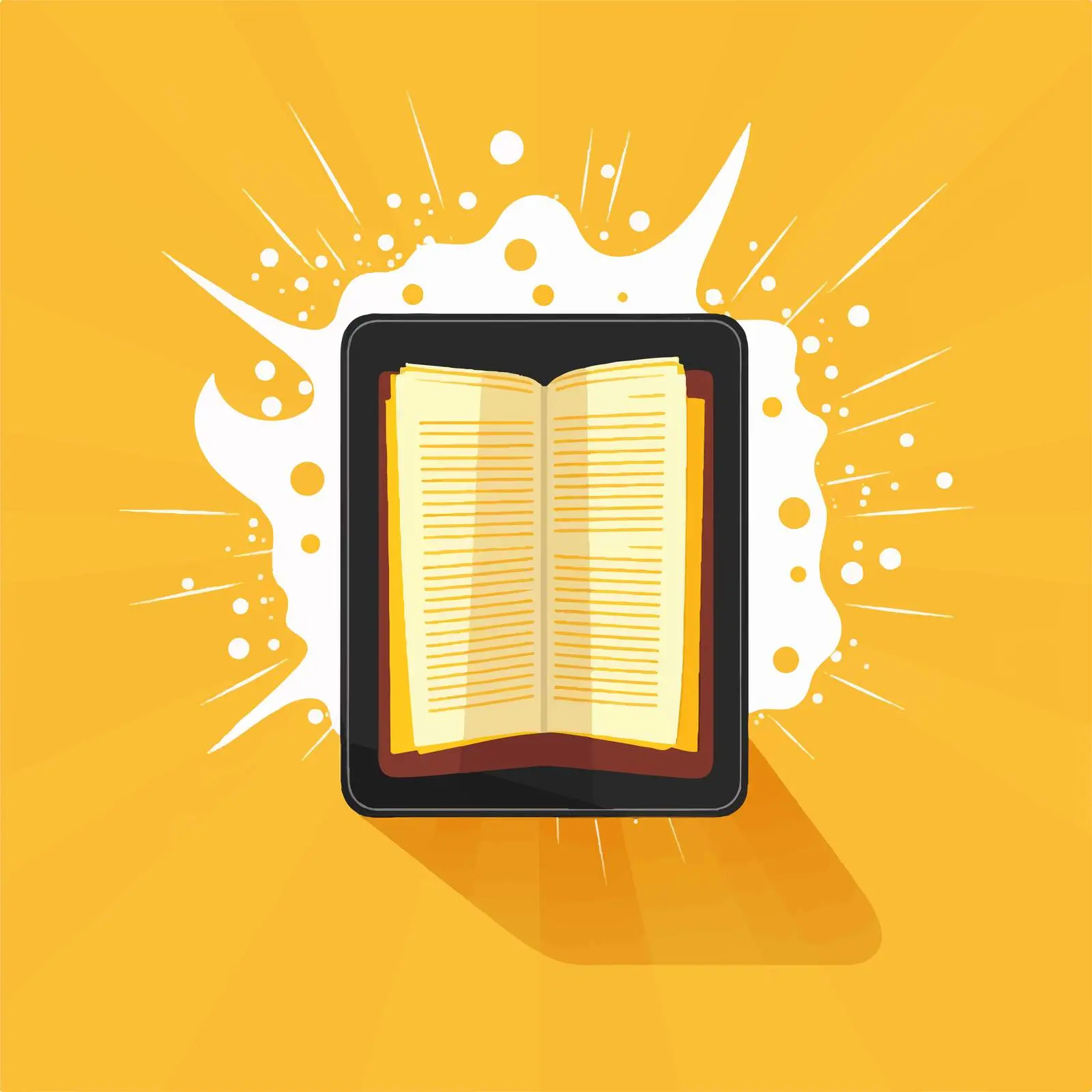 Ebook Design on Yellow Background Vector Illustration — free download from Dotvec